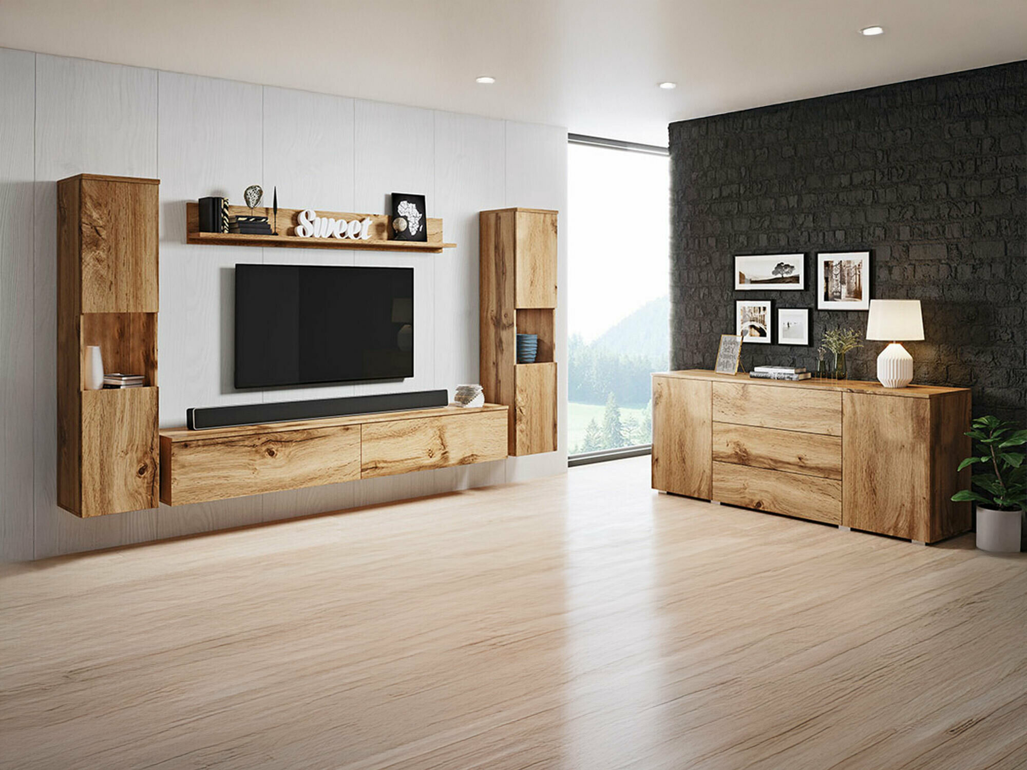 Комплект за хол Sarasota 133 (Дъб уотан)