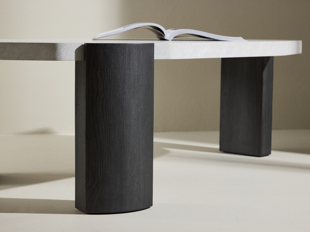 Масичка за кафе Dallas 4792 (Черен + Бял мрамор)