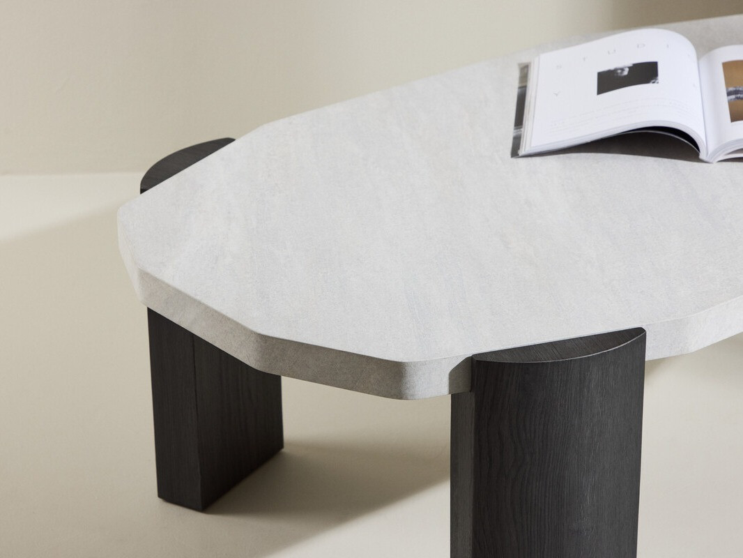 Масичка за кафе Dallas 4792 (Черен + Бял мрамор)