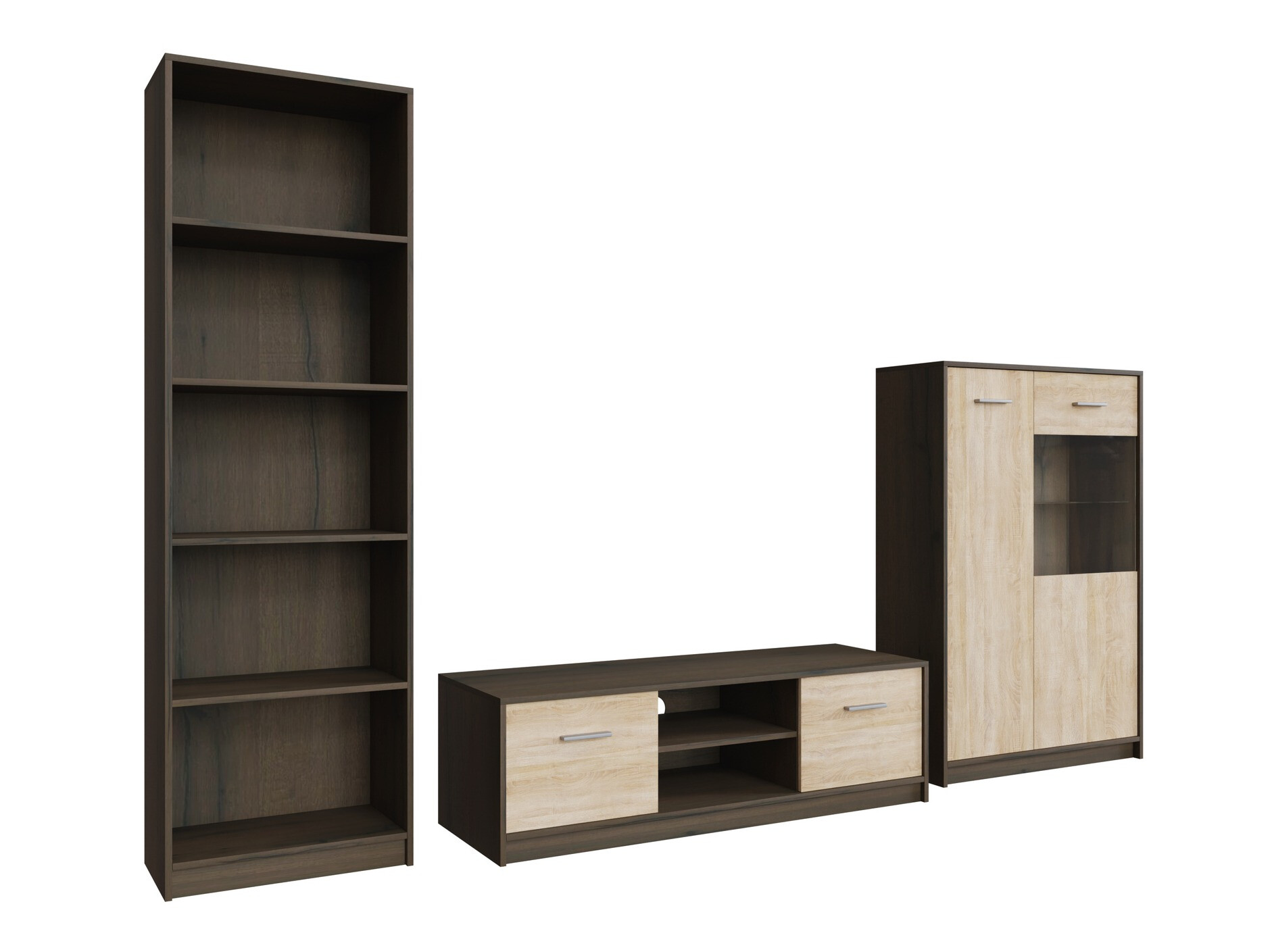 Комплект за хол Novsore 164 (Тъмен дъб + Сонома дъб)