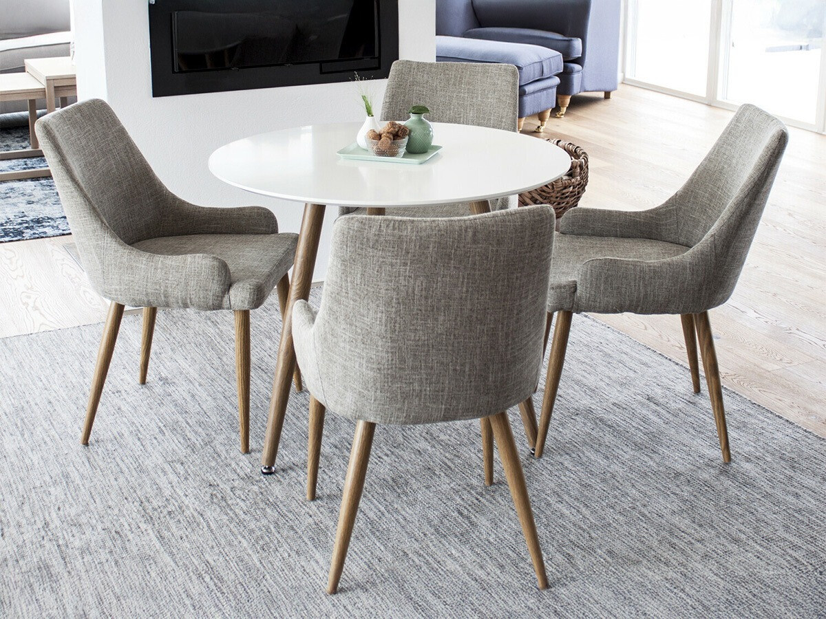 Маса и столове за трапезария Dallas 2447 (Сив + Дъб)