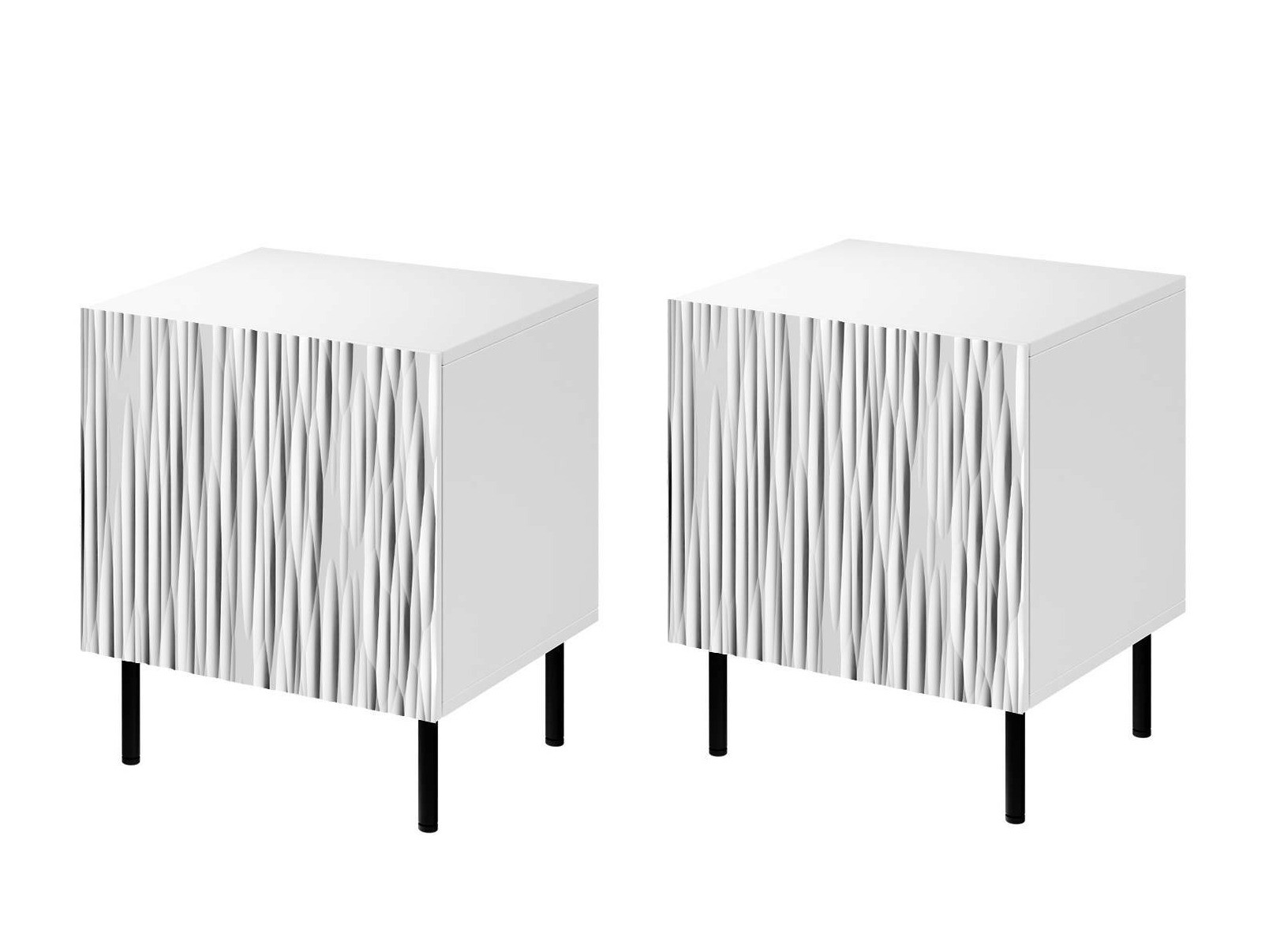 Комплект нощни шкафчета Lorelbo 102 (Бял + Черен)