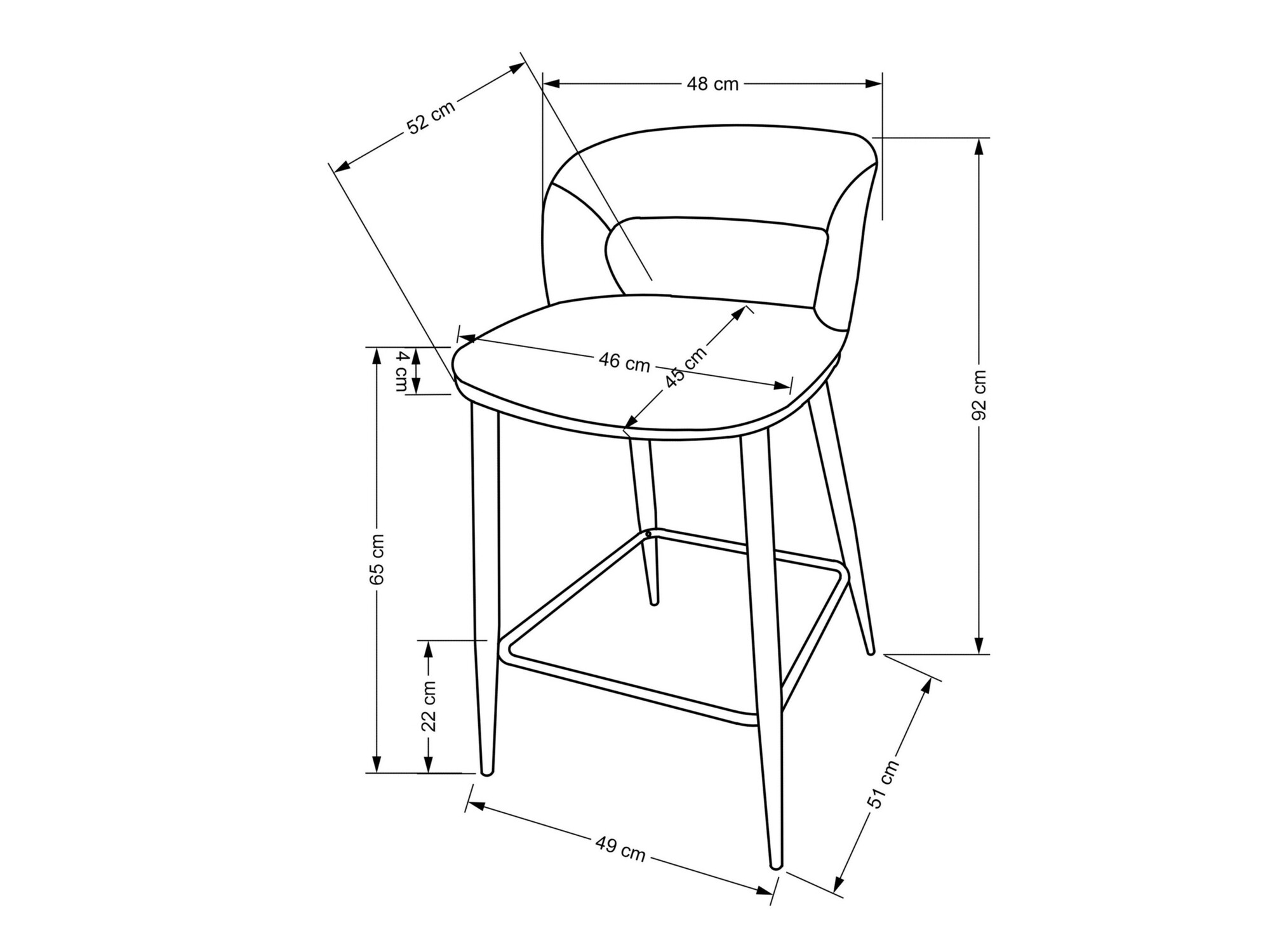 Нисък бар стол Houston 1932 (Бежов)