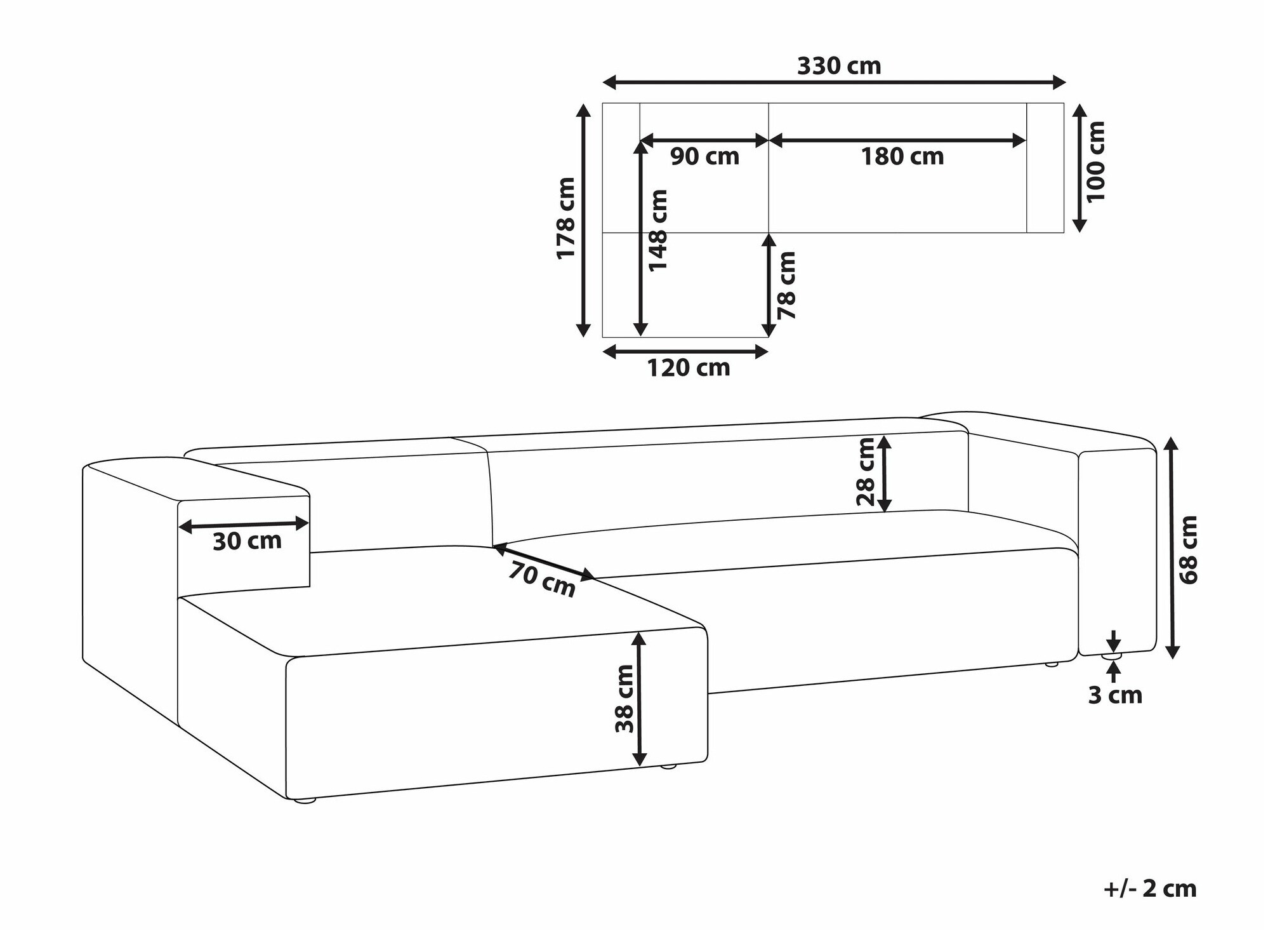 Ъглов диван Berwyn 2568 (Taupe)