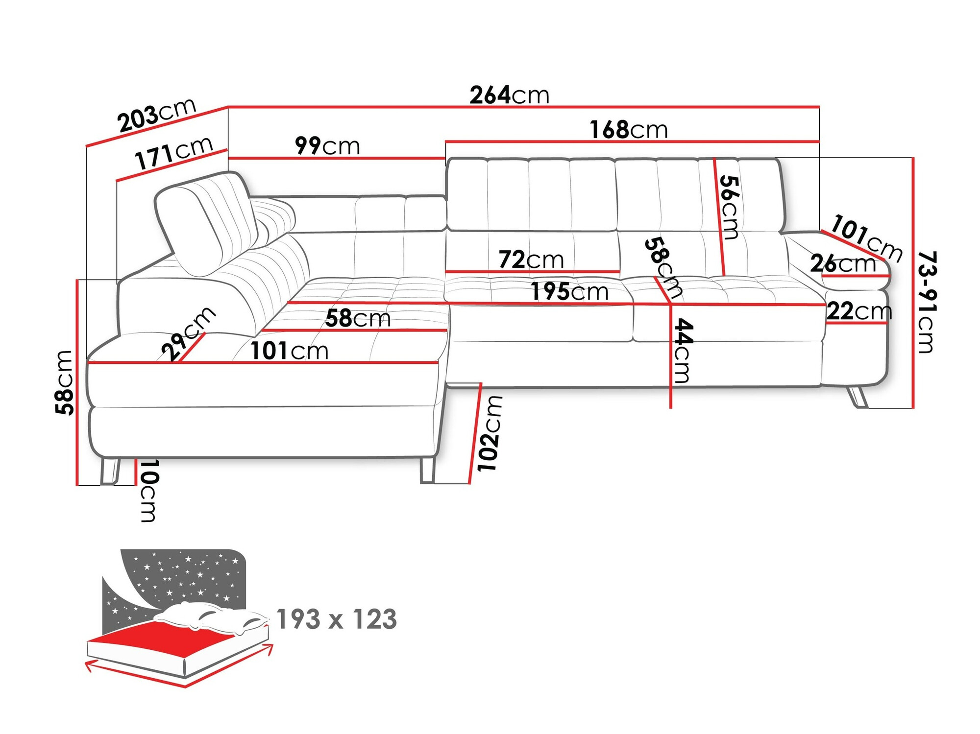 Ъглов диван Comfivo 207 (Boucle Abriamo 10)