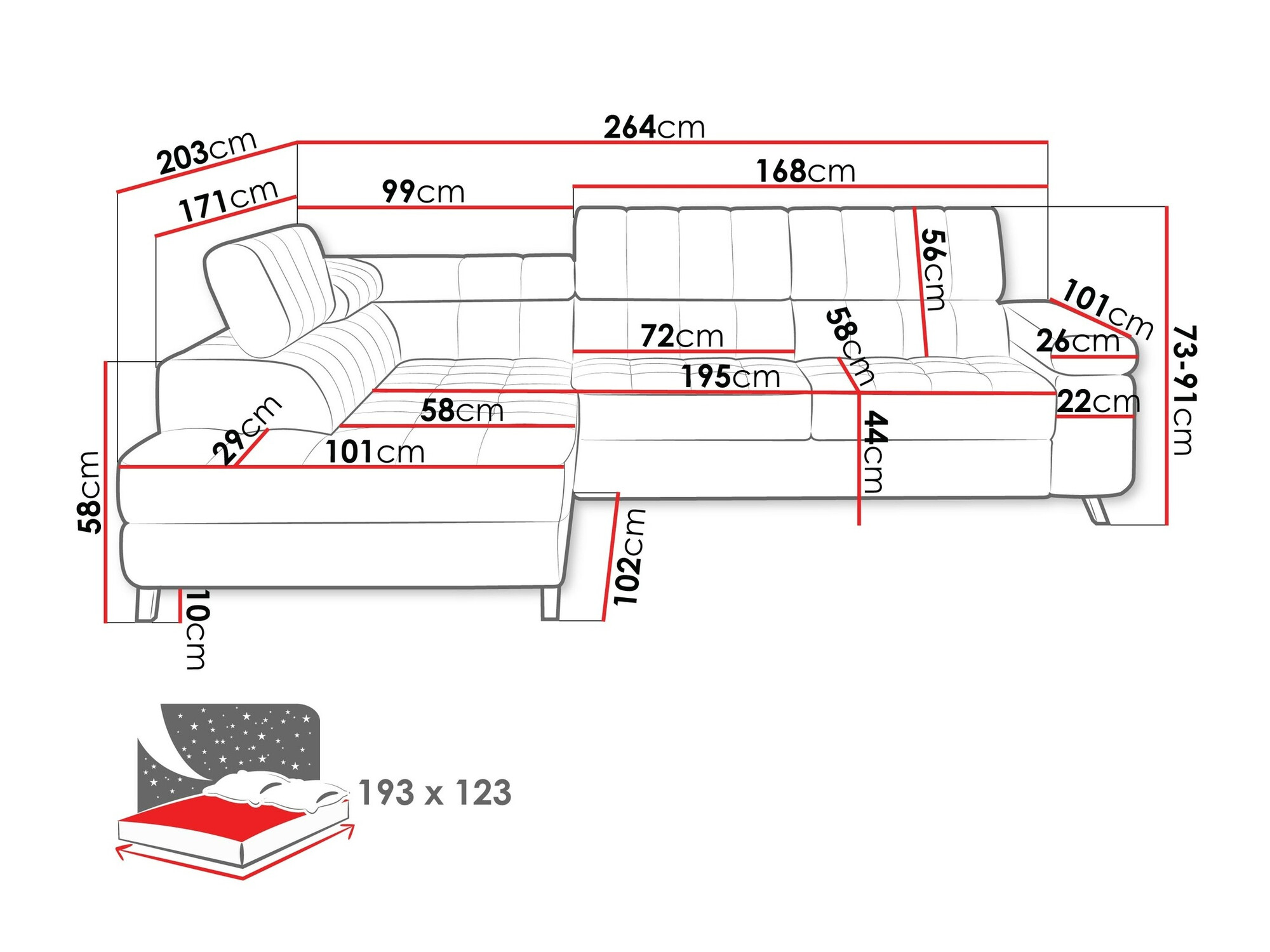 Ъглов диван Comfivo 207 (Sorriso 22)