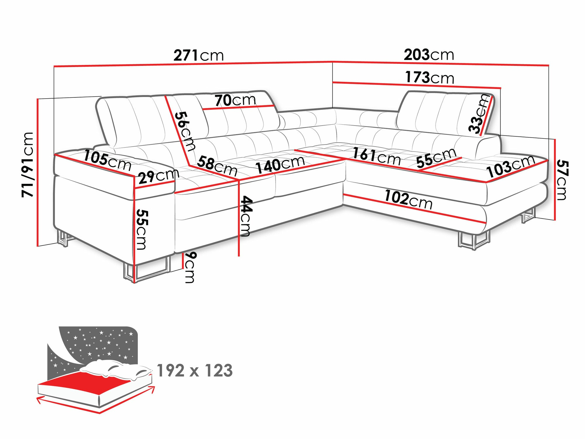 Ъглов диван Comfivo 232 (Fresh 11)