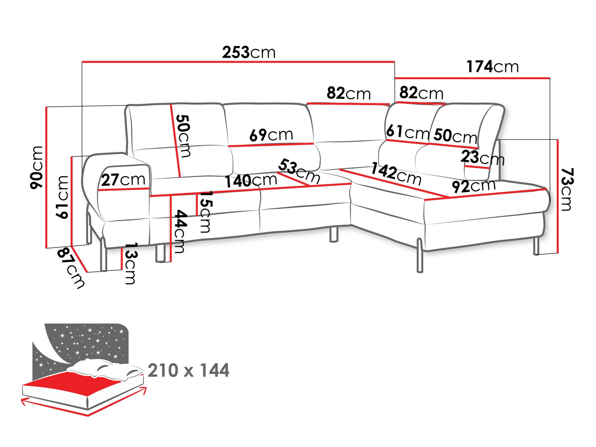 Ъглов диван Sanford 105 (Velo 635)