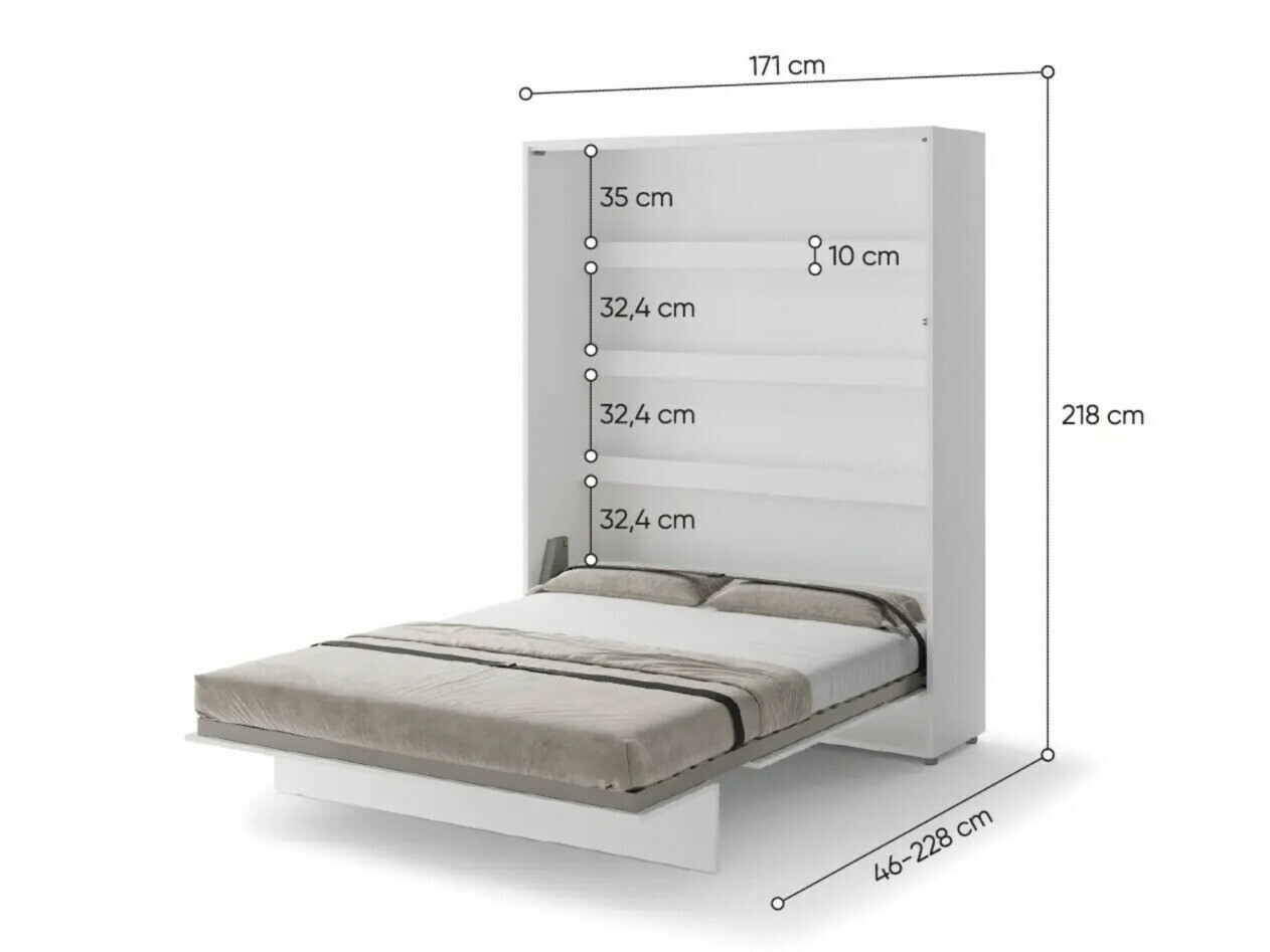 Мебелен комплект Concept Pro Lenart Levfere 139 (Бял гланц + Бял + Син)