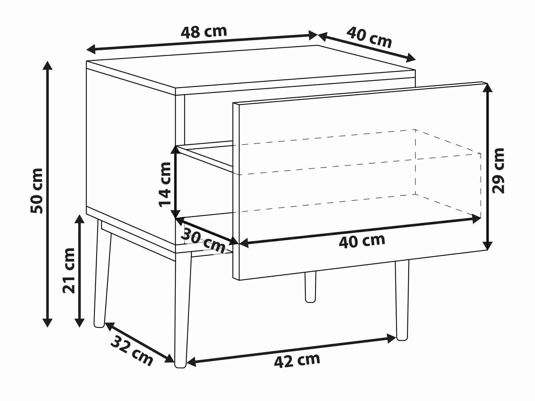 Нощно шкафче Floalu 100 (Кафяв)