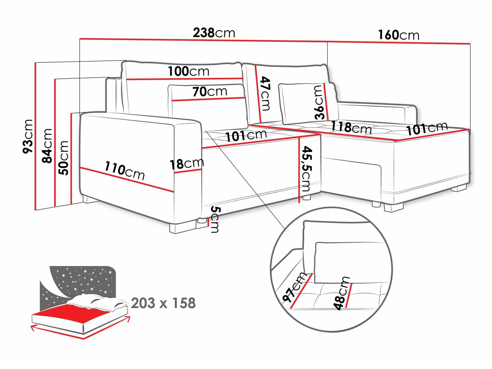 Ъглов диван Sanford 106 (Paros 05)
