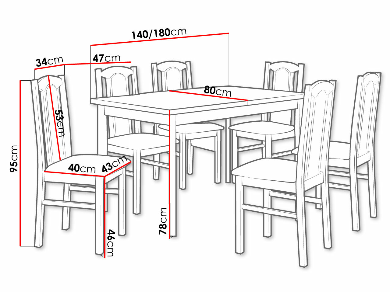 Маса и столове за трапезария Victorville 277 (Сонома дъб)