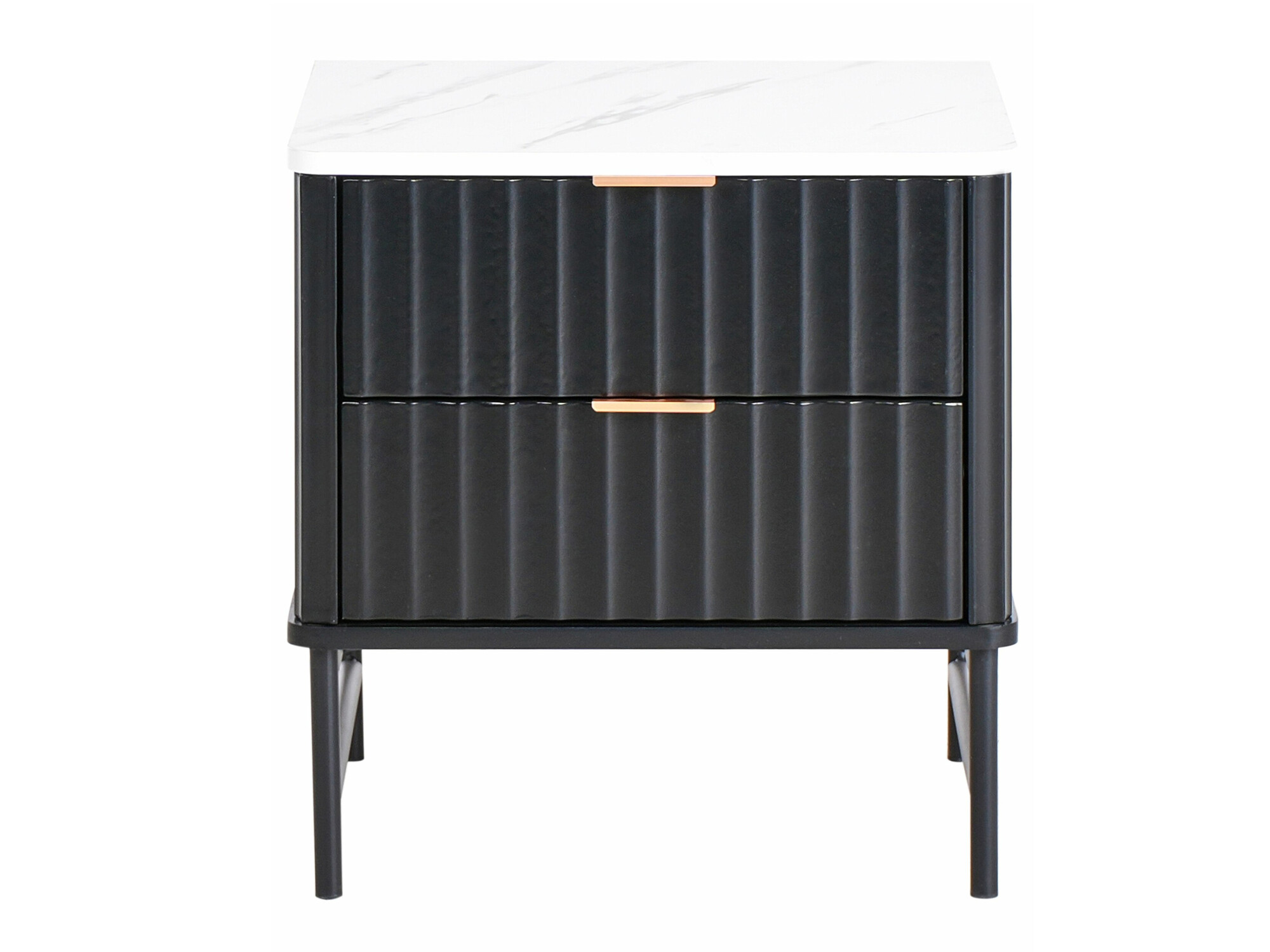 Нощно шкафче Berwyn 2578 (Черен + Бял мрамор)