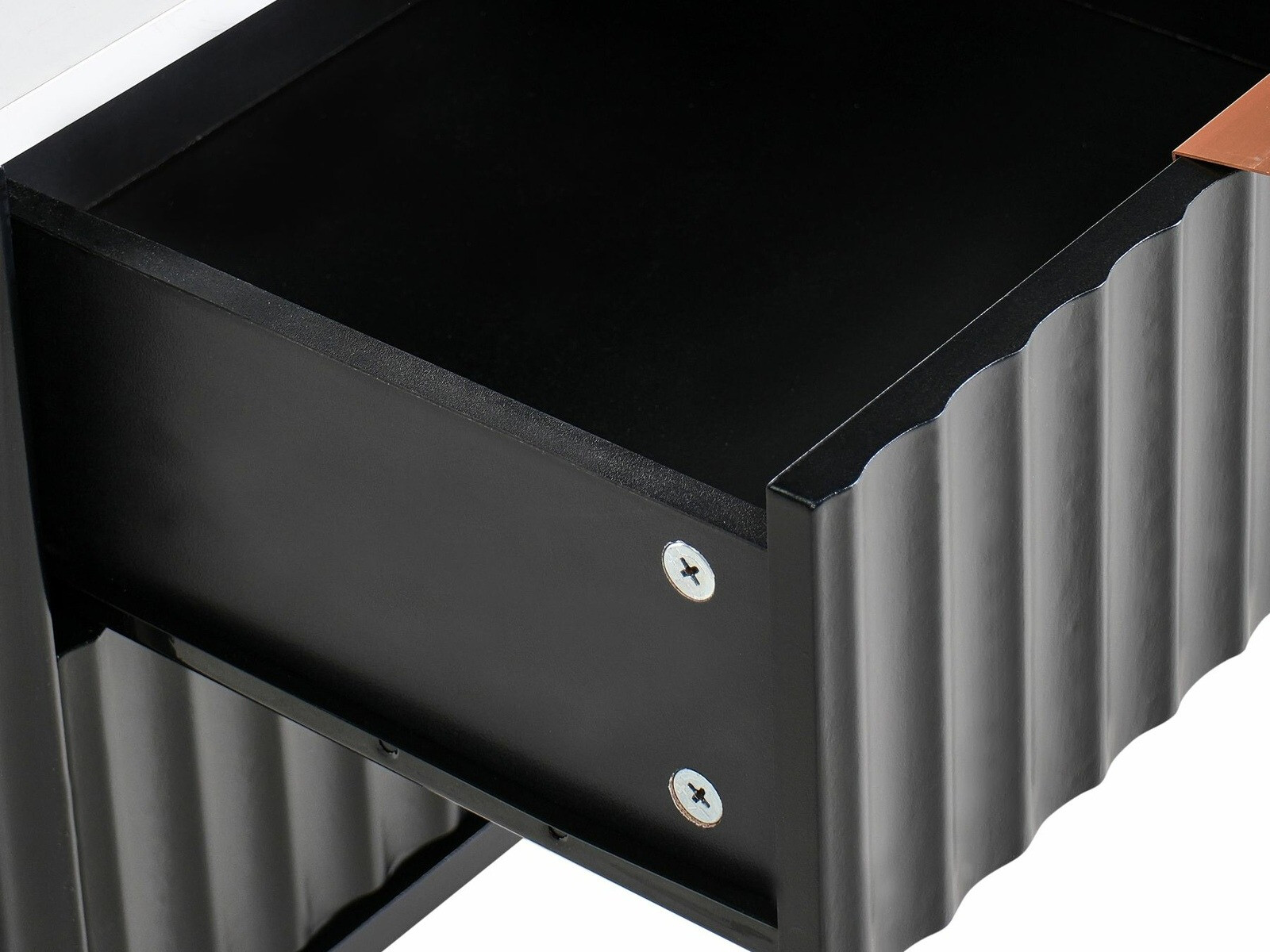 Нощно шкафче Berwyn 2578 (Черен + Бял мрамор)