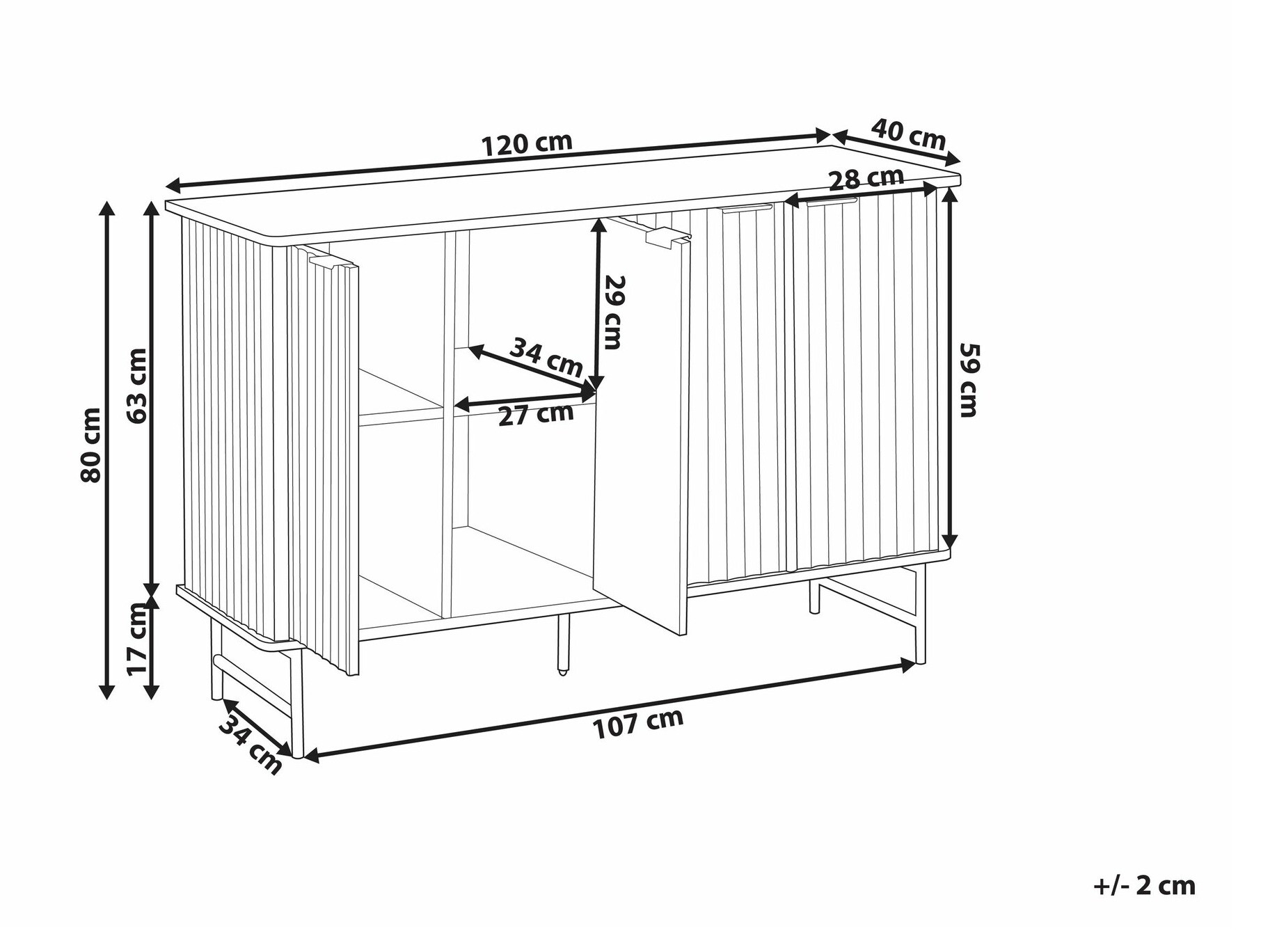 Шкаф Berwyn 2577 (Черен + Бял мрамор)