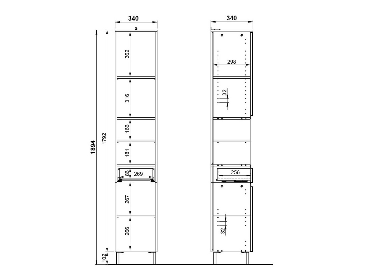 Стоящ шкаф за баня Talmira 100 (Кашмир)