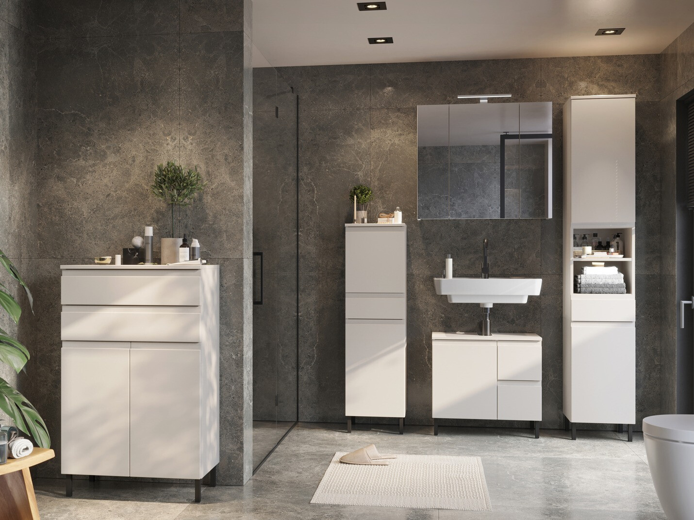 Стоящ шкаф за баня за мивка Talmira 103 (Кашмир)