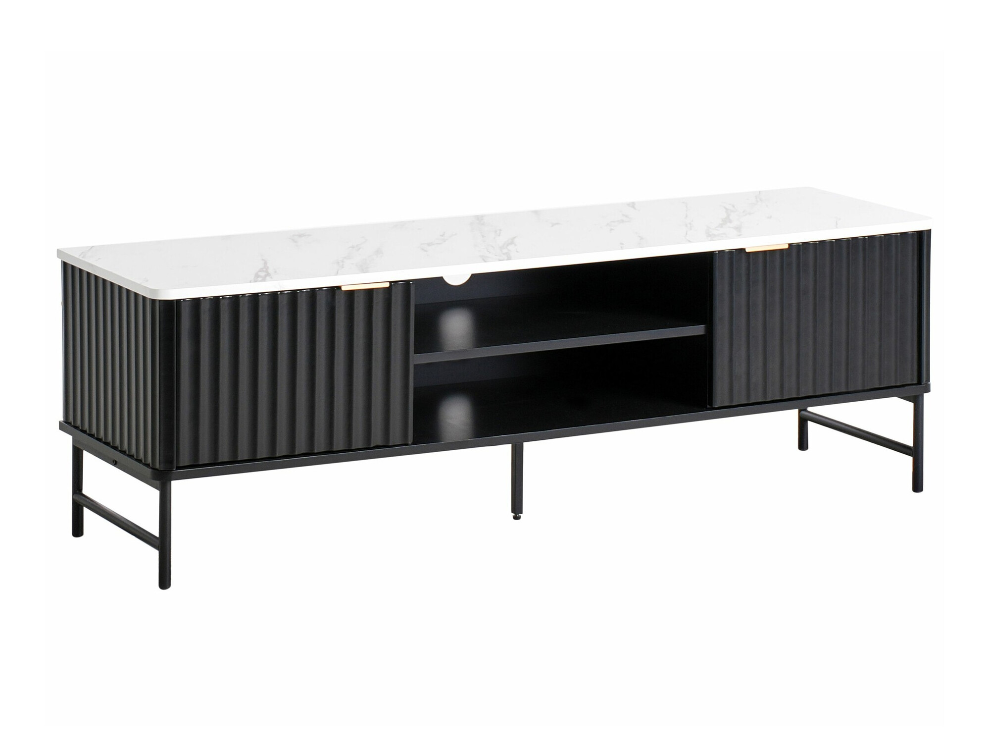 ТВ шкаф Berwyn 2575 (Черен + Бял мрамор)