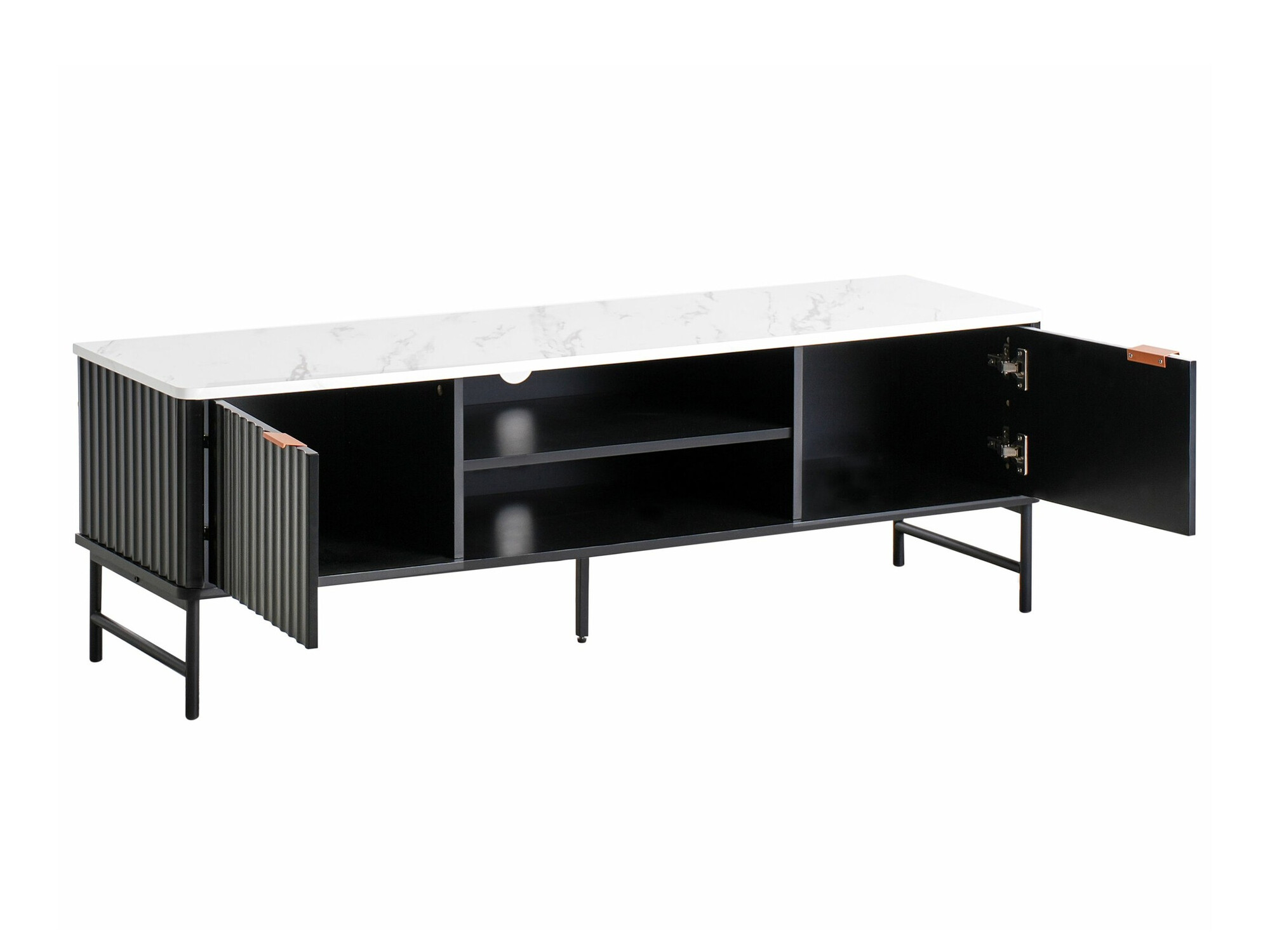 ТВ шкаф Berwyn 2575 (Черен + Бял мрамор)