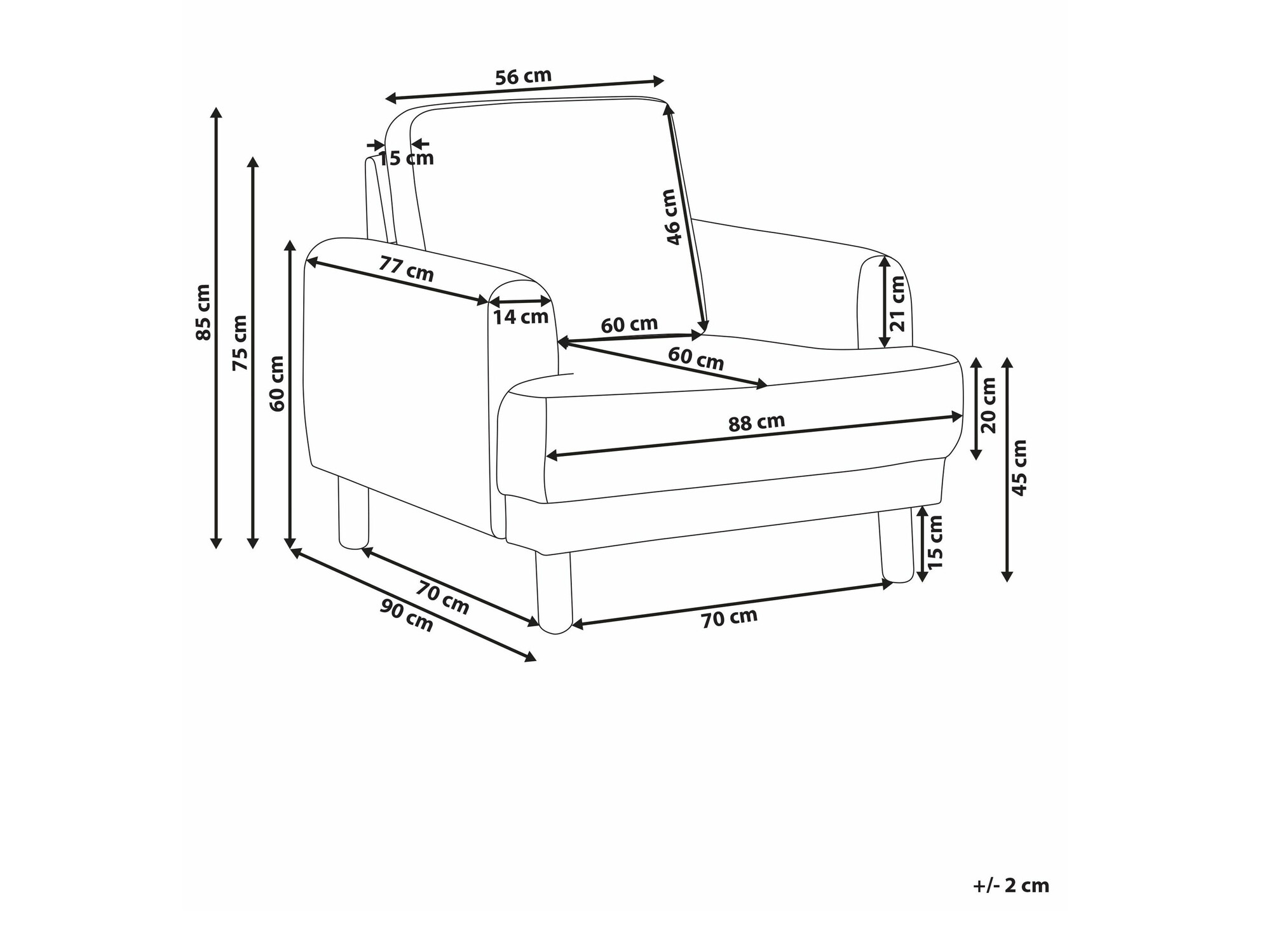 Фотьойл Berwyn 2585 (Бял)