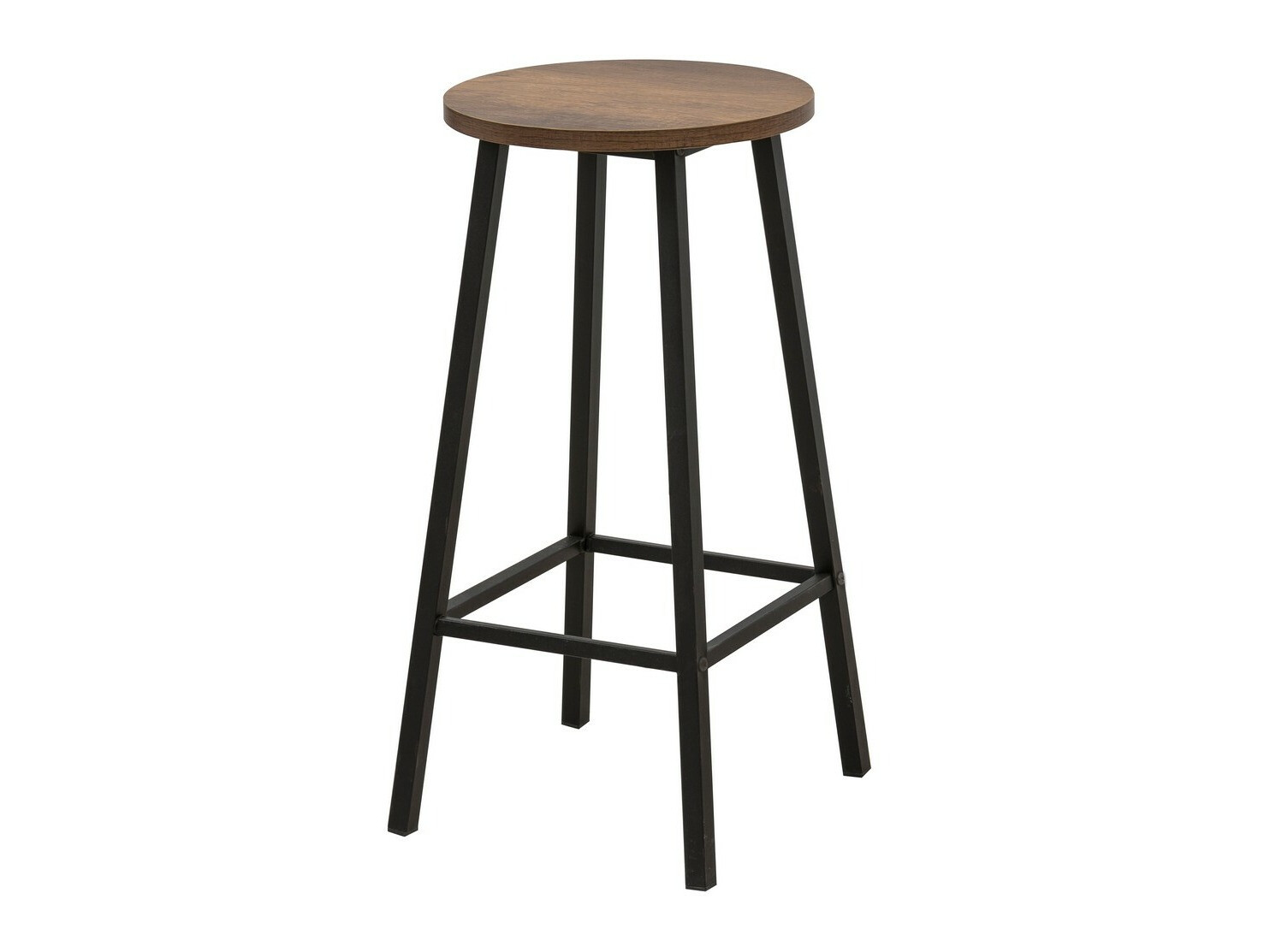 Нисък бар стол Kailua 2462 (Черен + Тъмно дърво)