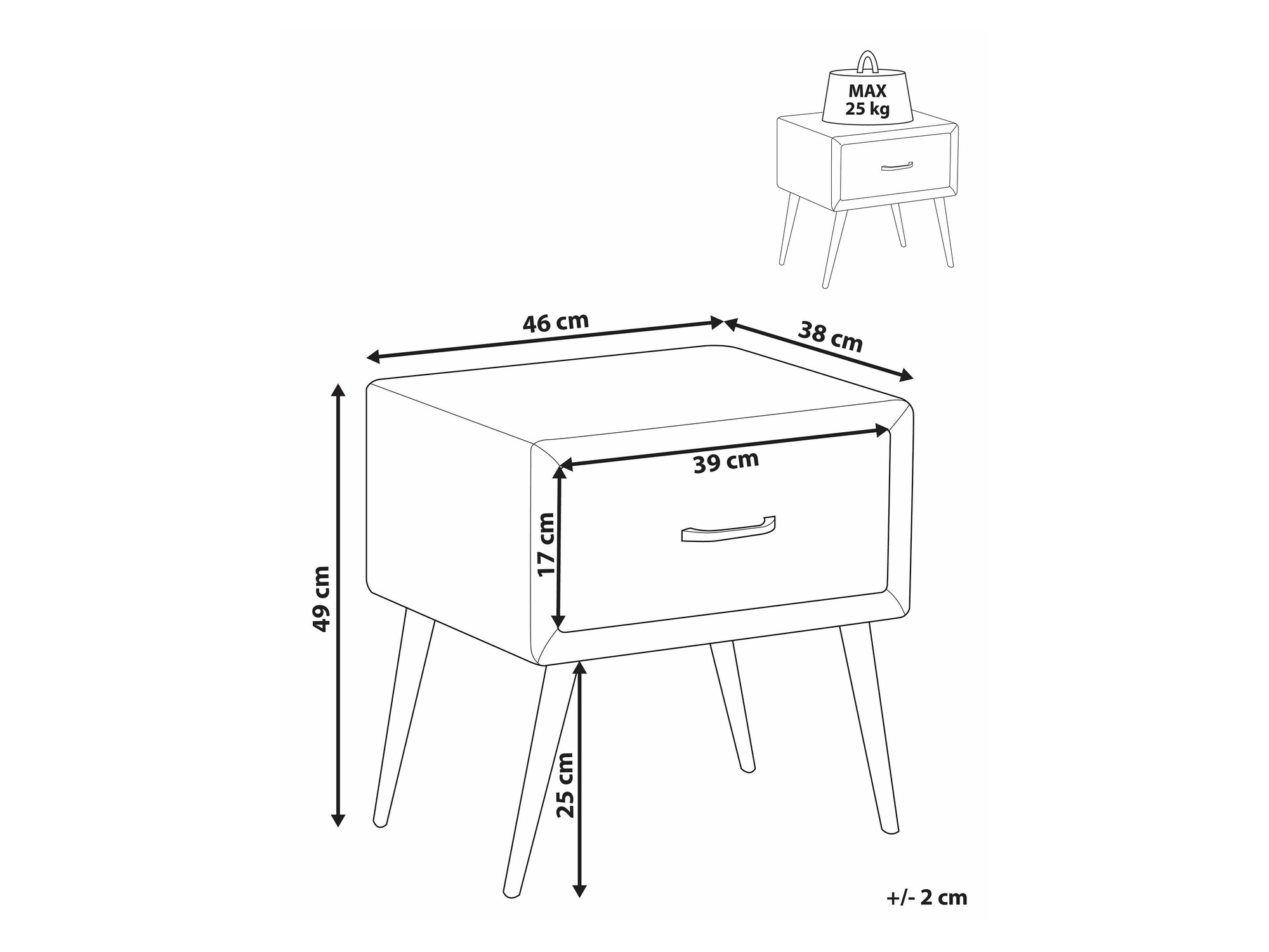 Нощно шкафче Berwyn 2590 (Бял)