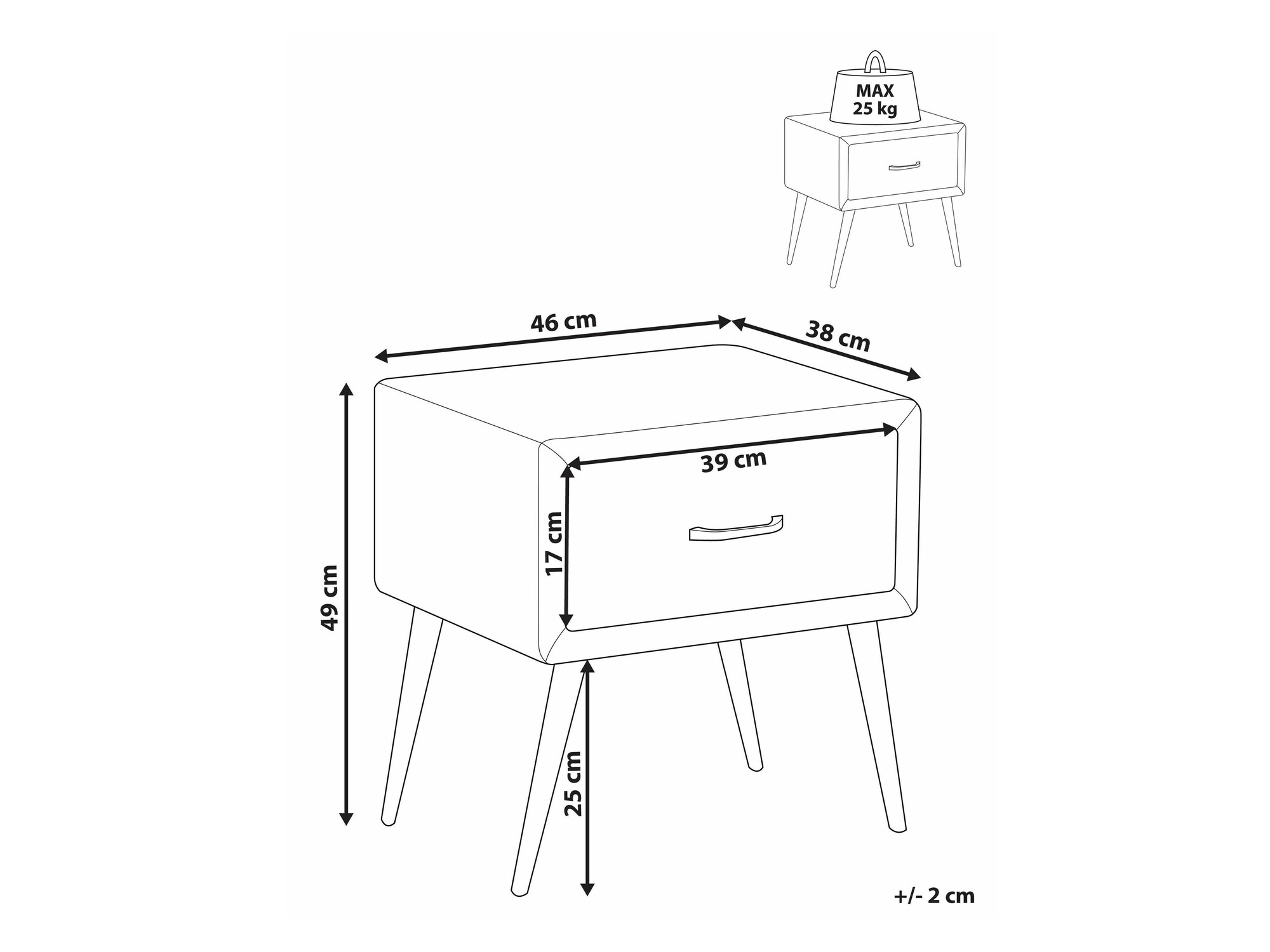 Нощно шкафче Berwyn 2590 (Светло сив)