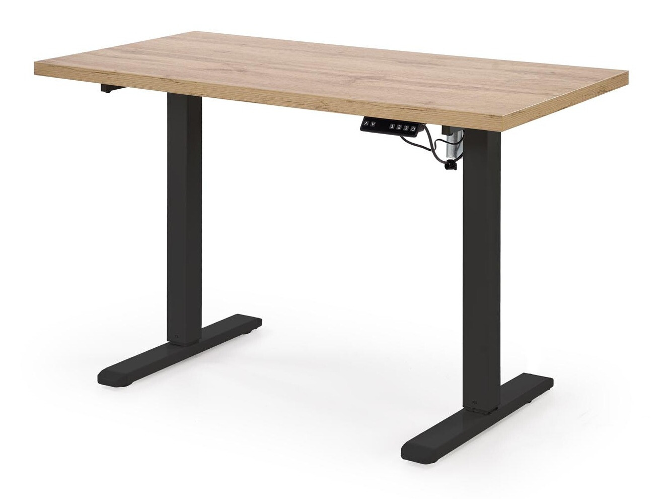 Офис бюро с регулируема височина Houston 1942 (Artisan дъб + Черен)