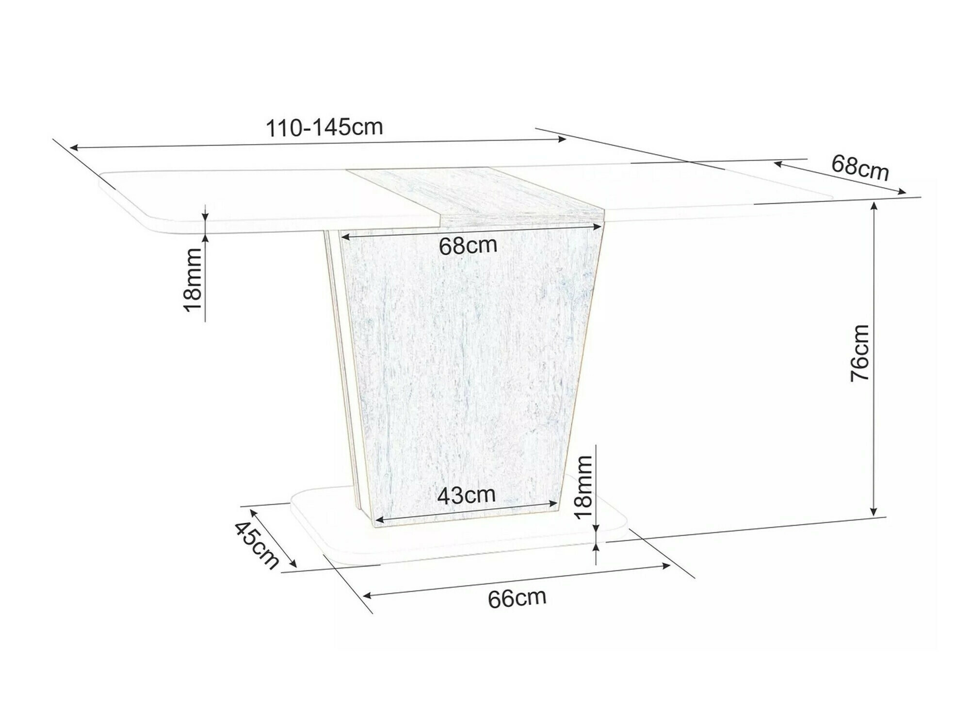 Маса Detroit 322 (Кашмир + Дъб)