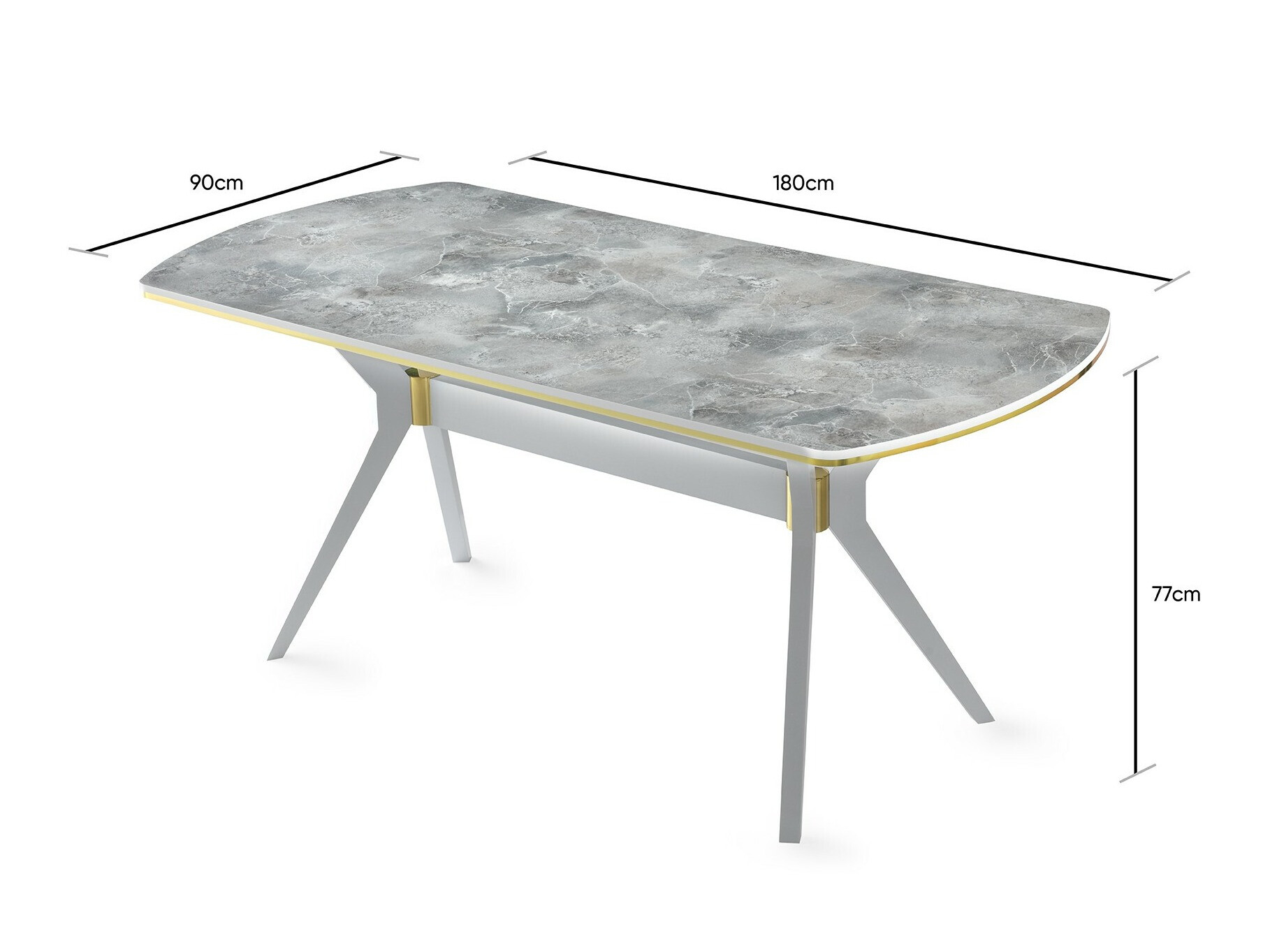 Маса Kailua 2469 (Сив мрамор)