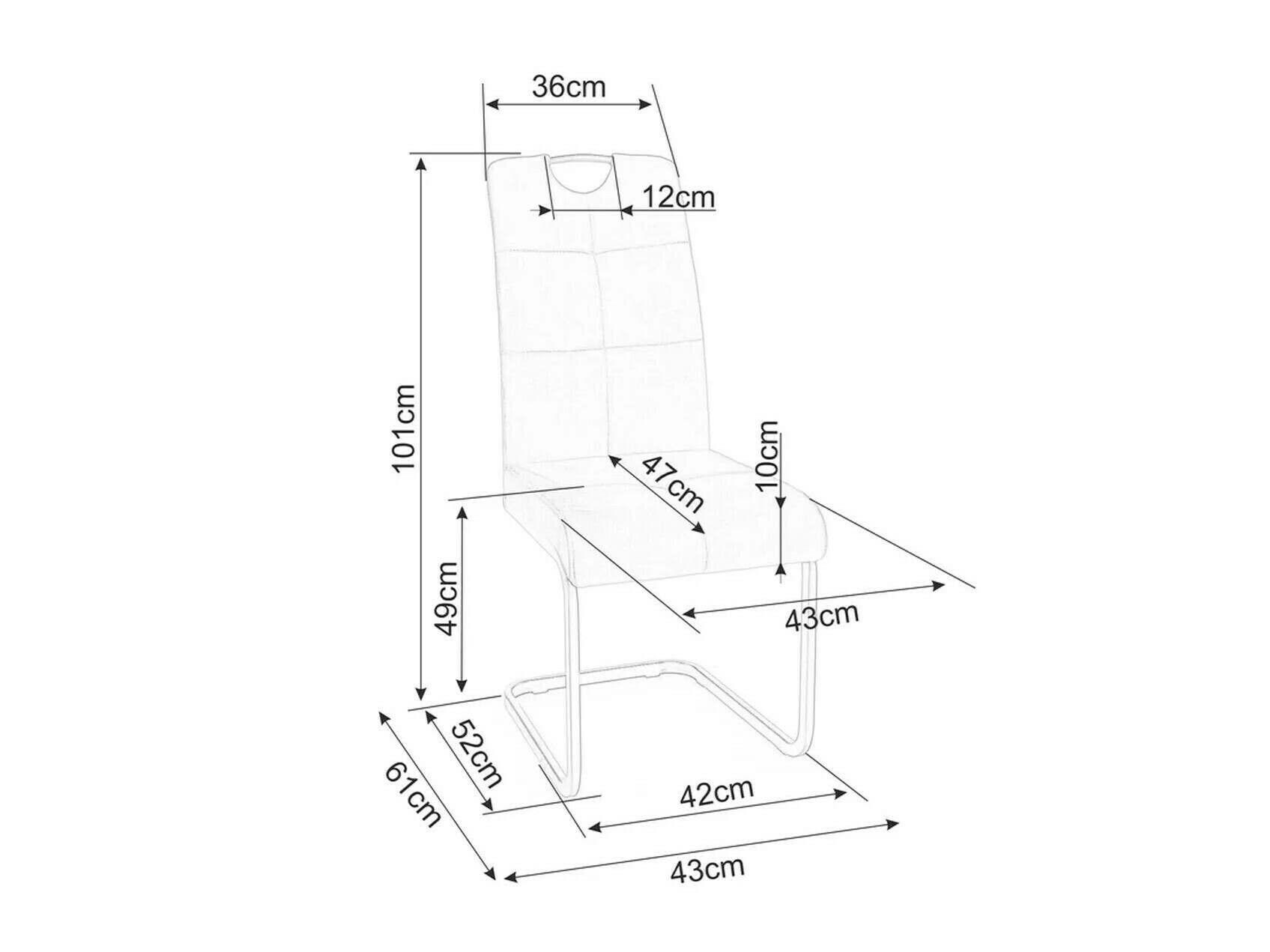 Стол Detroit 724 (Черен)