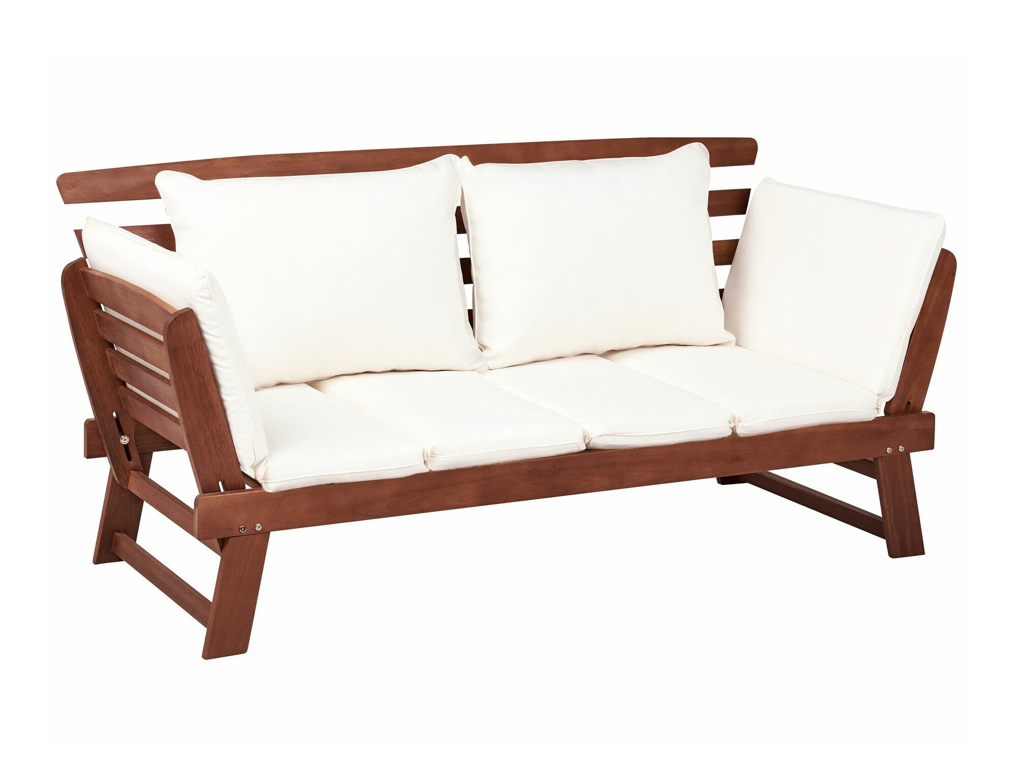 Градински диван Berwyn 1979 (Бял + Тъмно дърво)