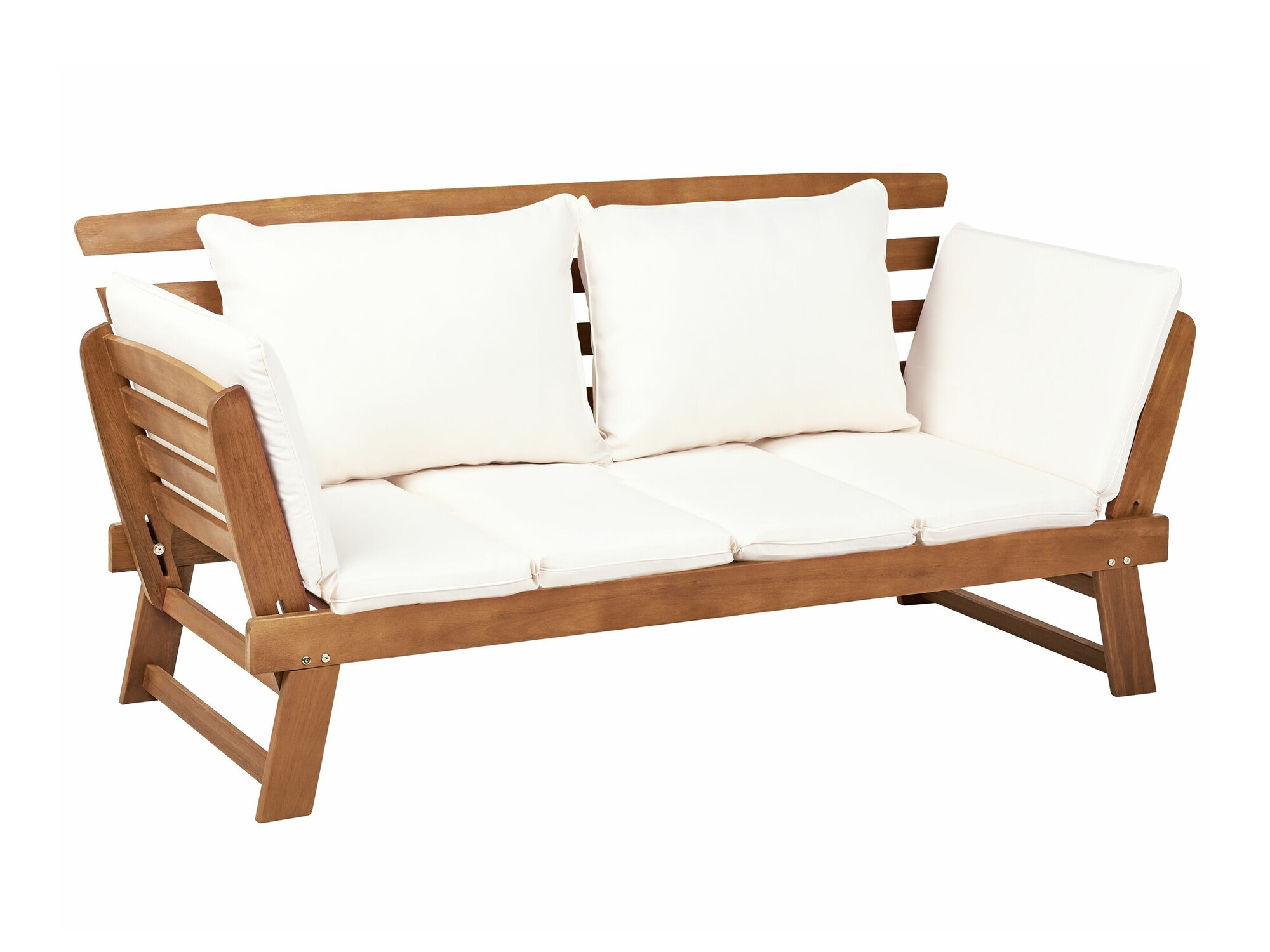 Градински диван Berwyn 1979 (Бял + Ярък дърво)