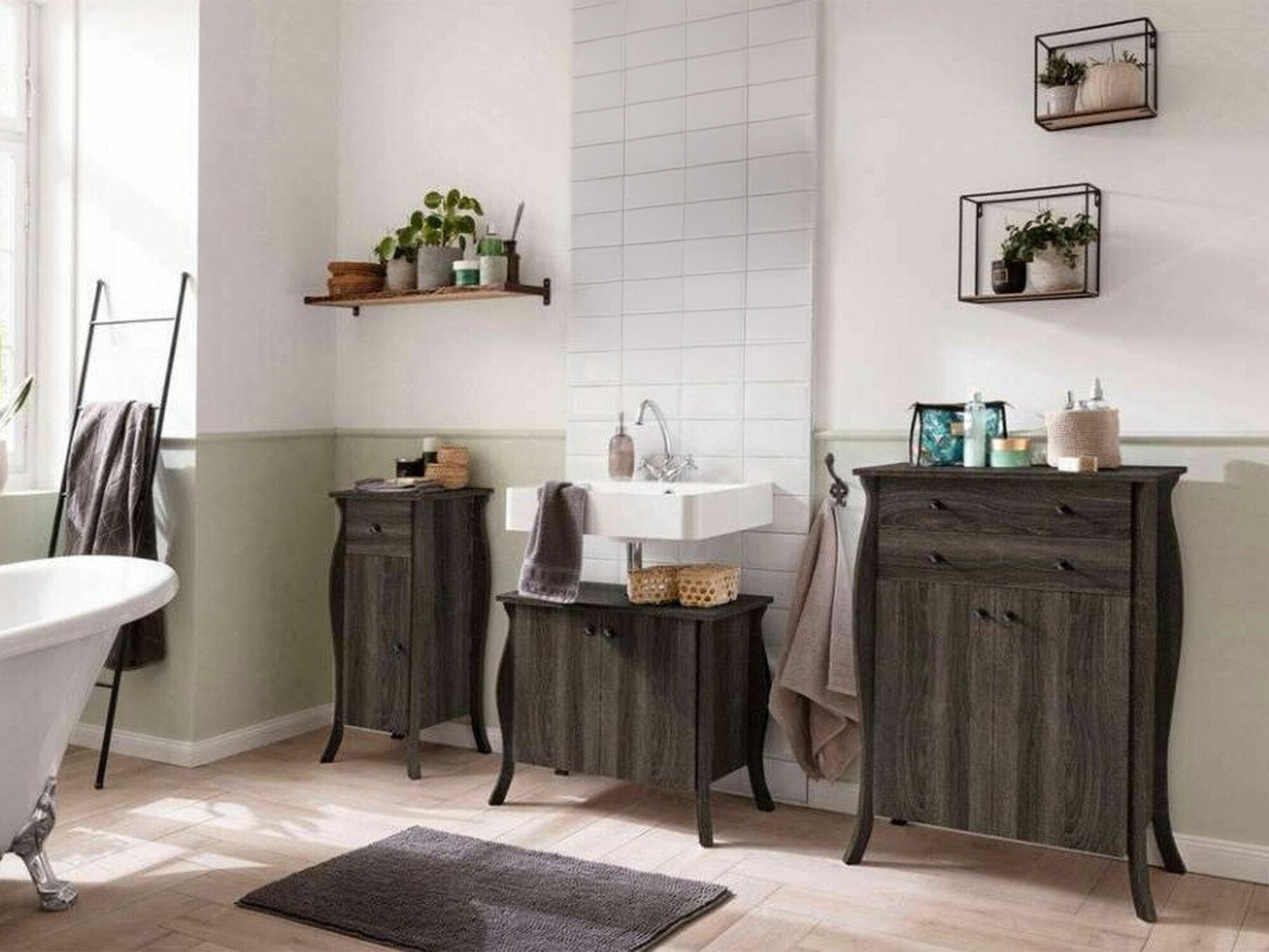 Комплект за баня Ophtole 106 (Сив дъб)