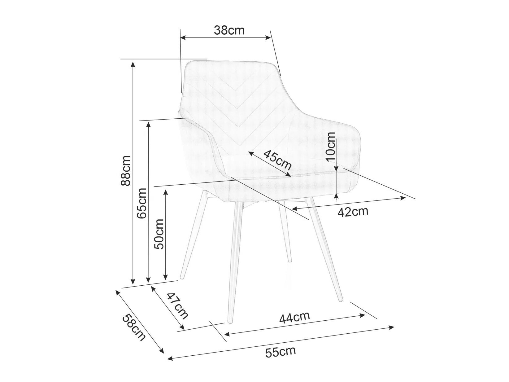 Стол Detroit 734 (Черен)