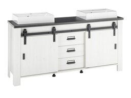 Стоящ шкаф за баня за мивка Cirtale 134 (Избелен бор + Антрацит)