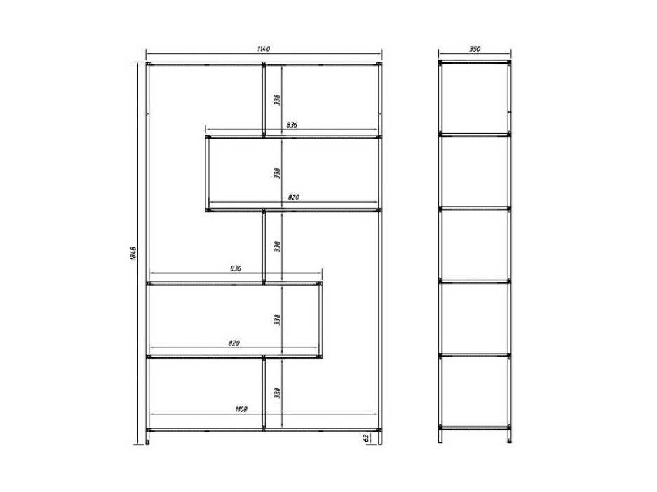 Етажерка Norsica Sevferi 134 (Див дъб + Черен)