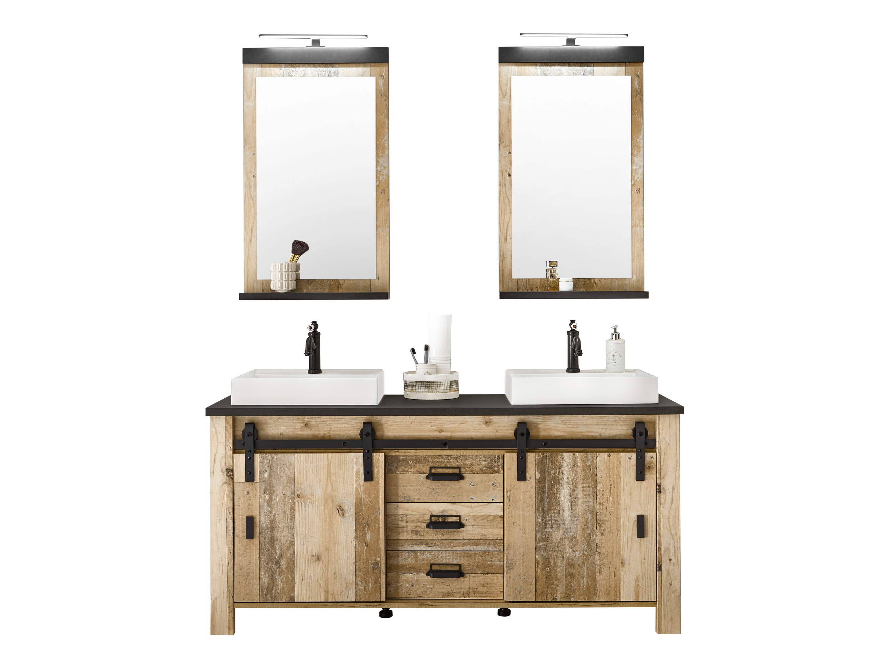 Комплект за баня Cirtale 137 (Отлежало дърво + Антрацит)