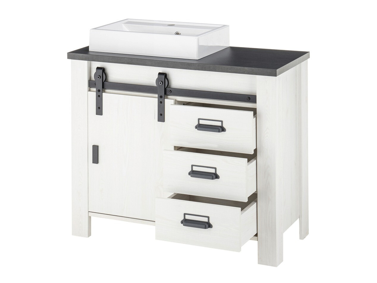 Комплект за баня Cirtale 139 (Избелен бор + Антрацит)