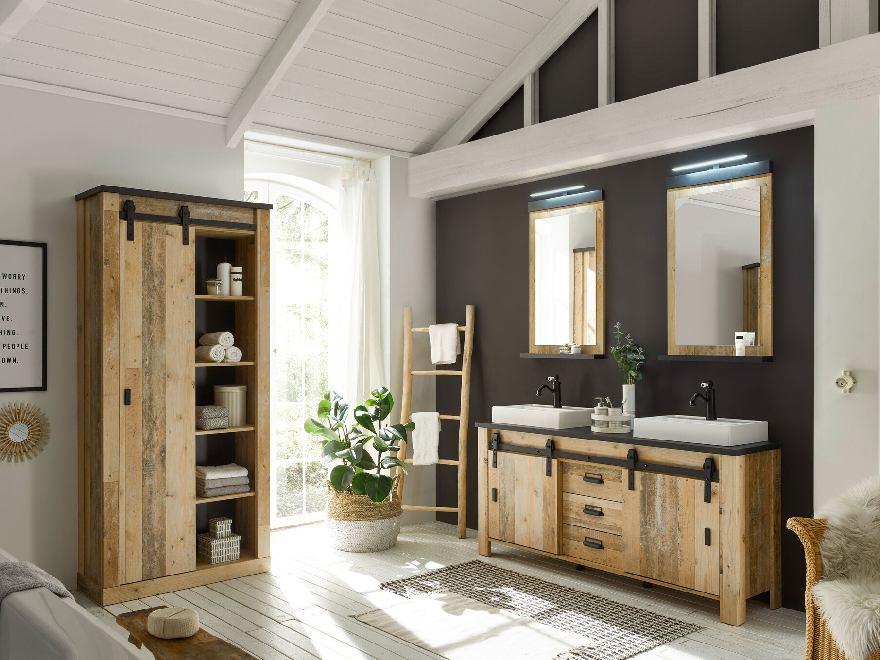 Комплект за баня Cirtale 140 (Отлежало дърво + Антрацит)