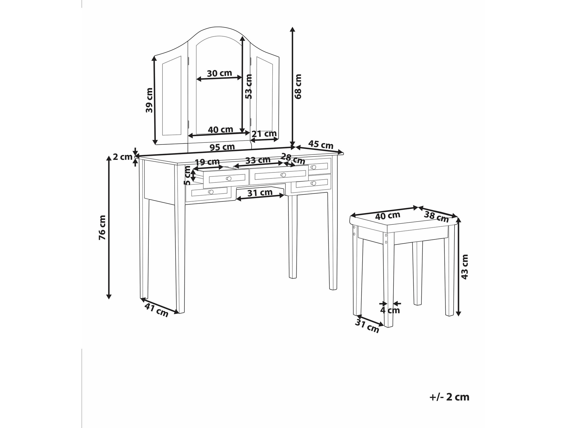 Тоалетка Berwyn 2617