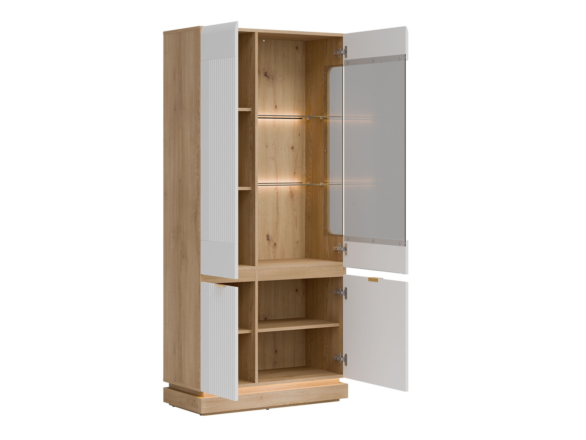 Комплект за хол Teselbu 116 (Бял + Дъб)