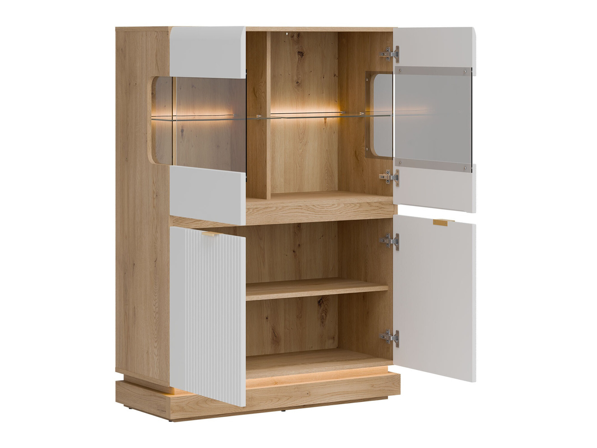 Комплект за хол Teselbu 116 (Бял + Дъб)