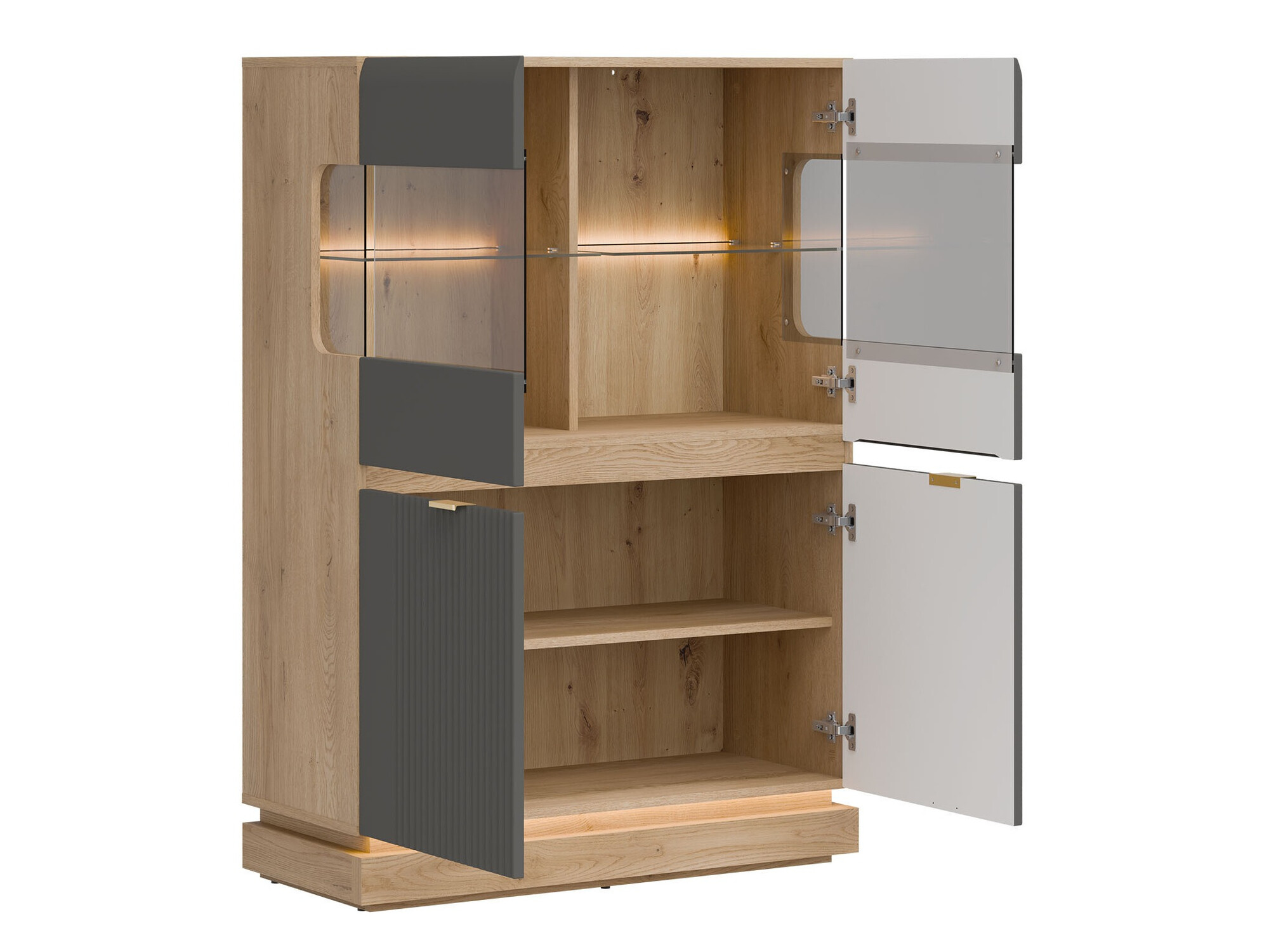 Комплект за хол Teselbu 116 (Сив + Дъб)