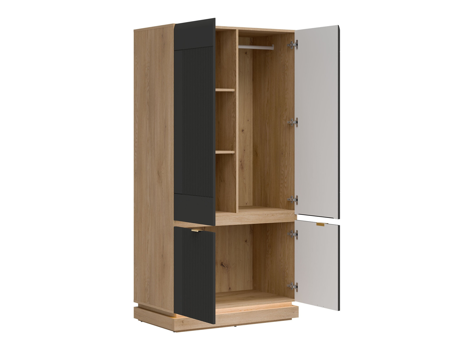 Комплект за спалня Teselbu 117 (Антрацит + Дъб)