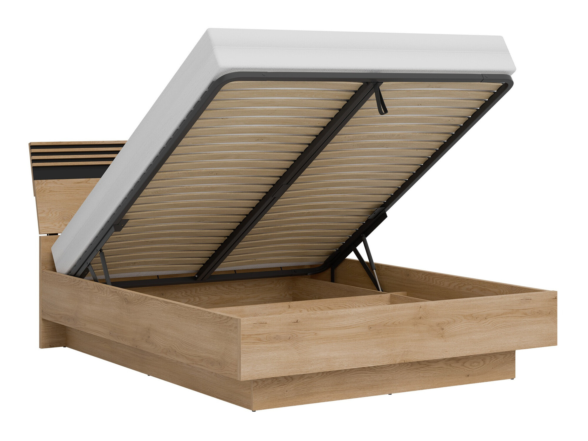 Комплект за спалня Teselbu 117 (Бял + Дъб)