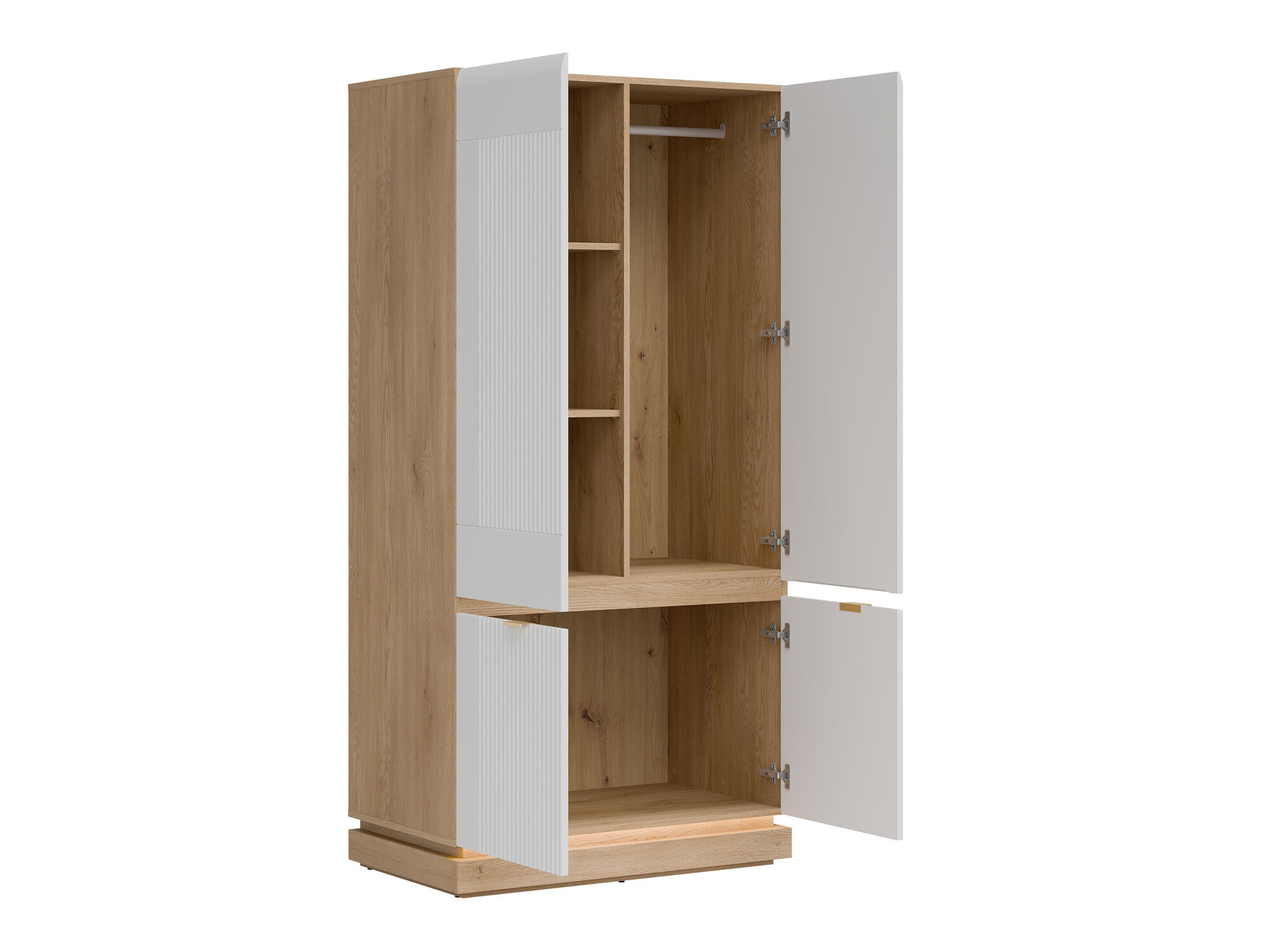 Комплект за спалня Teselbu 117 (Бял + Дъб)