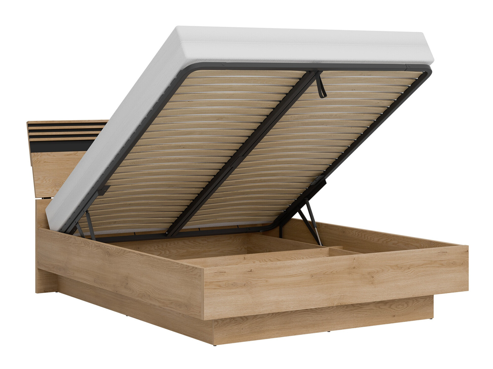 Комплект за спалня Teselbu 117 (Сив + Дъб)