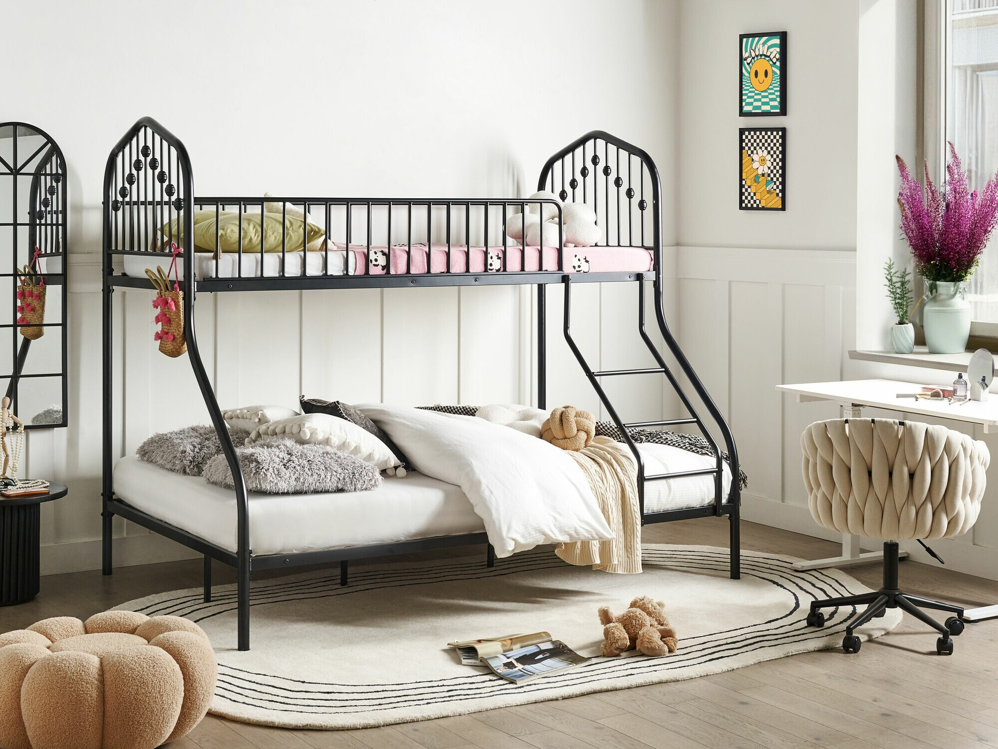 Двуетажно легло Berwyn 2633 (Черен)