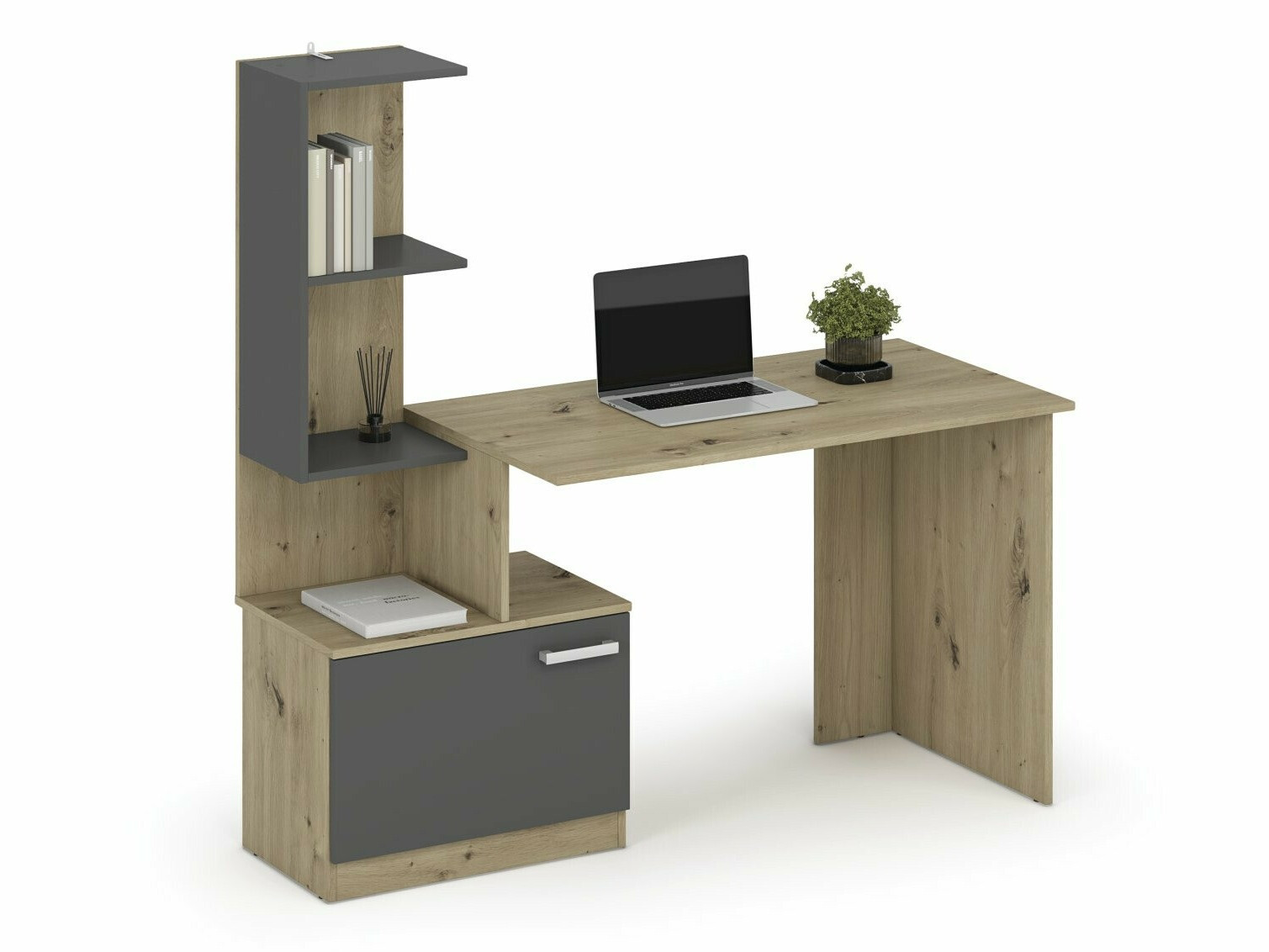 Офис бюро Houston 1948 (Графит + Artisan дъб)